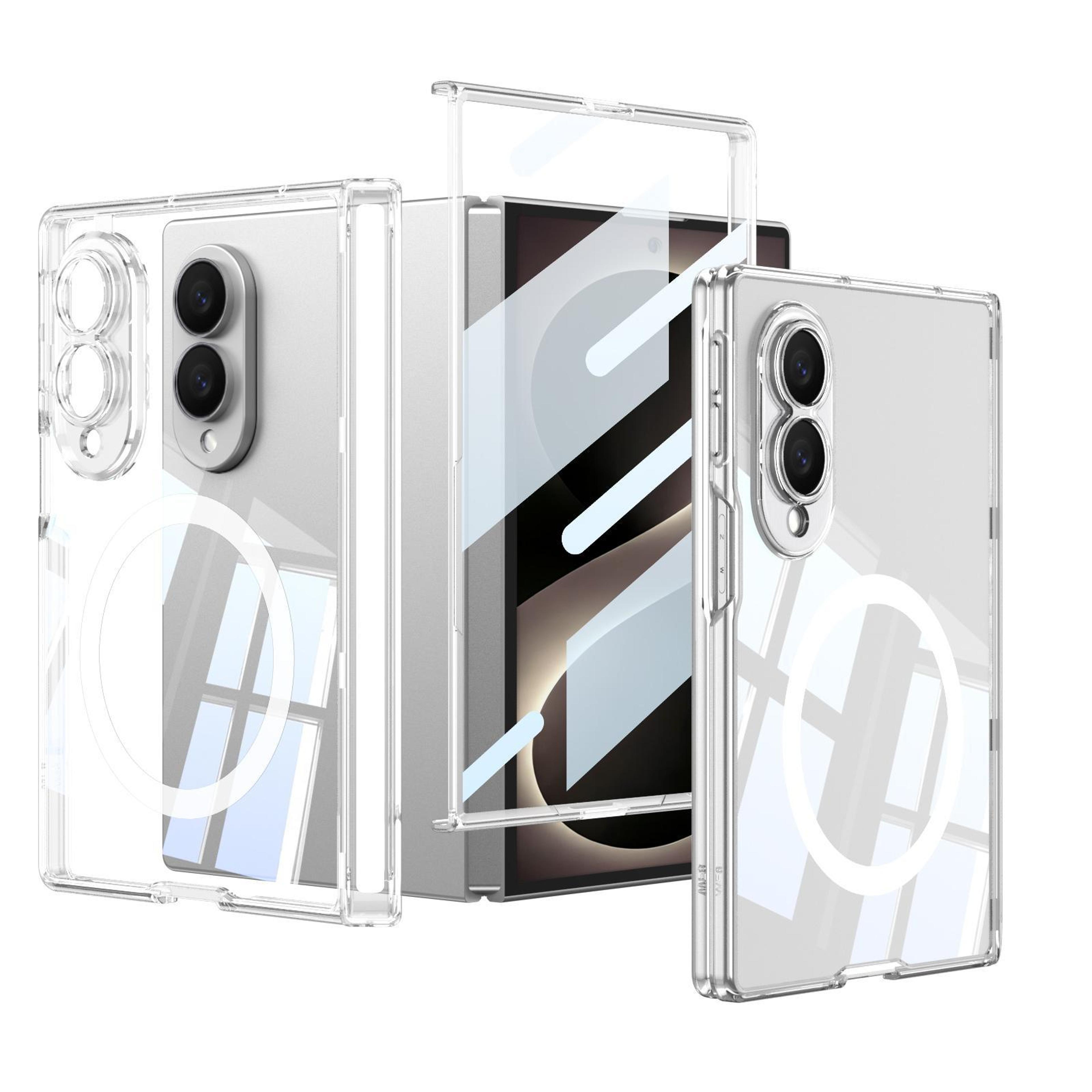 galaxy z fold8 5g gkk magsafe clear magnetic case with hinge protection