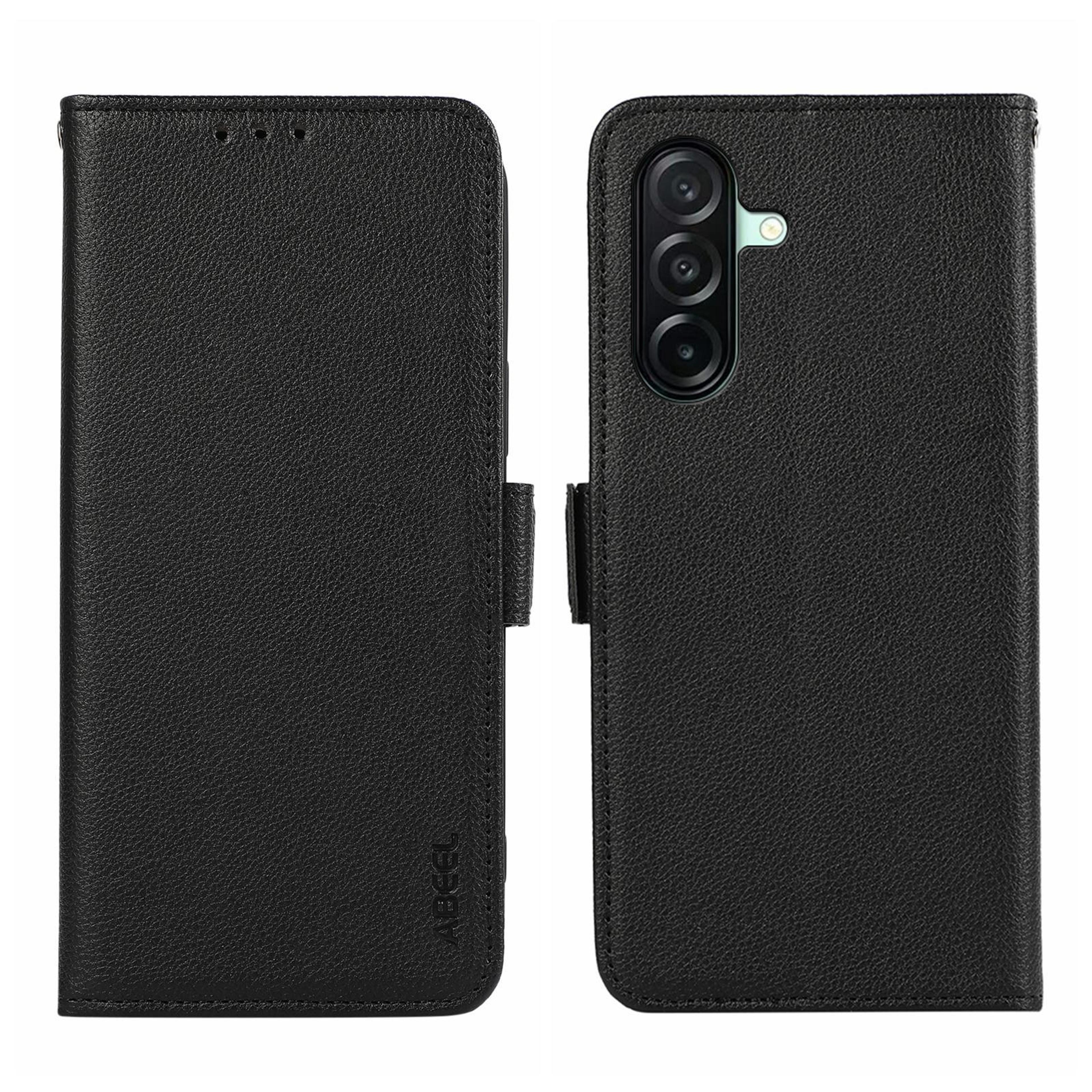 samsung galaxy a27 5g rfid blocking leather wallet case with magnetic closure and stand