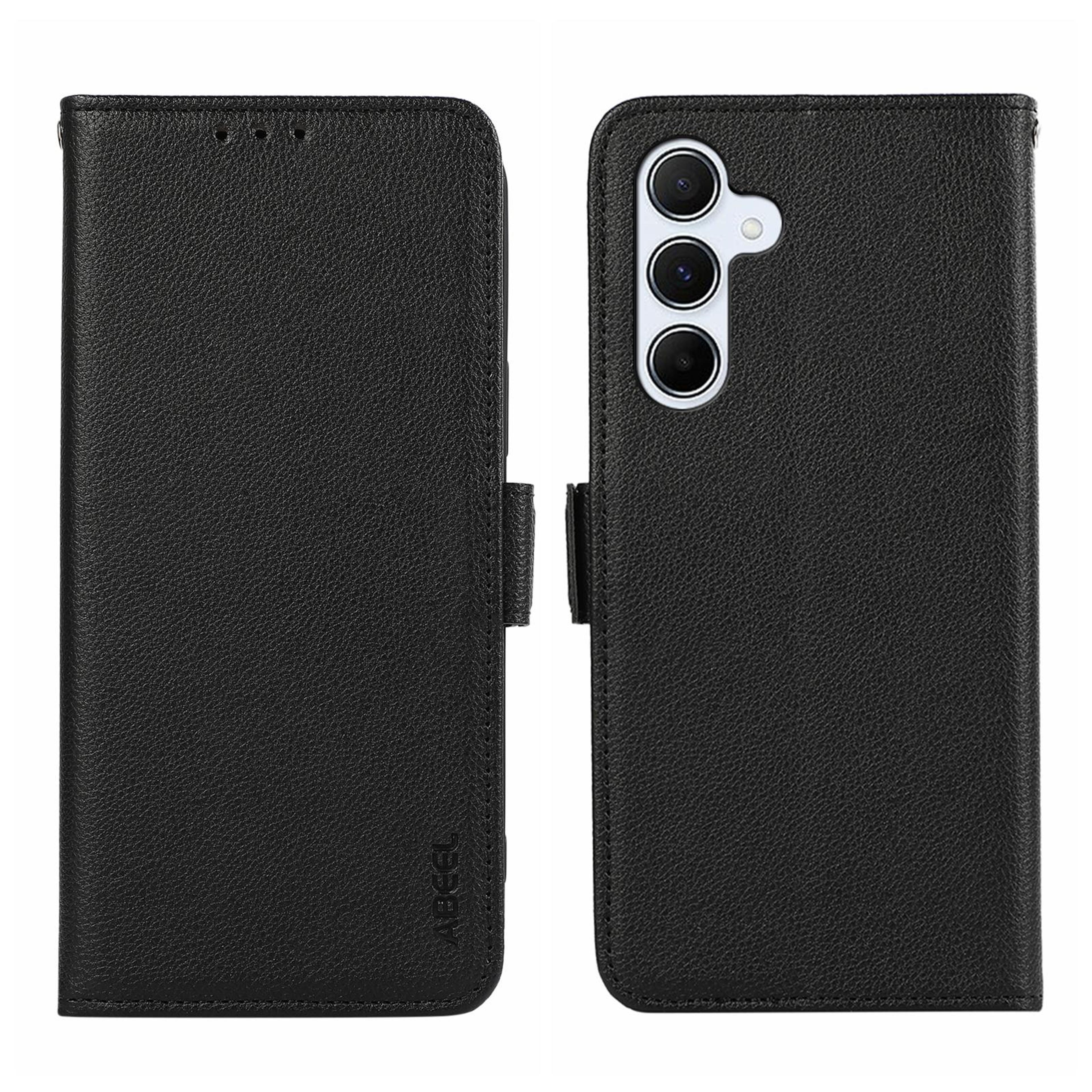 samsung galaxy a25 5g rfid wallet case with magnetic closure and stand