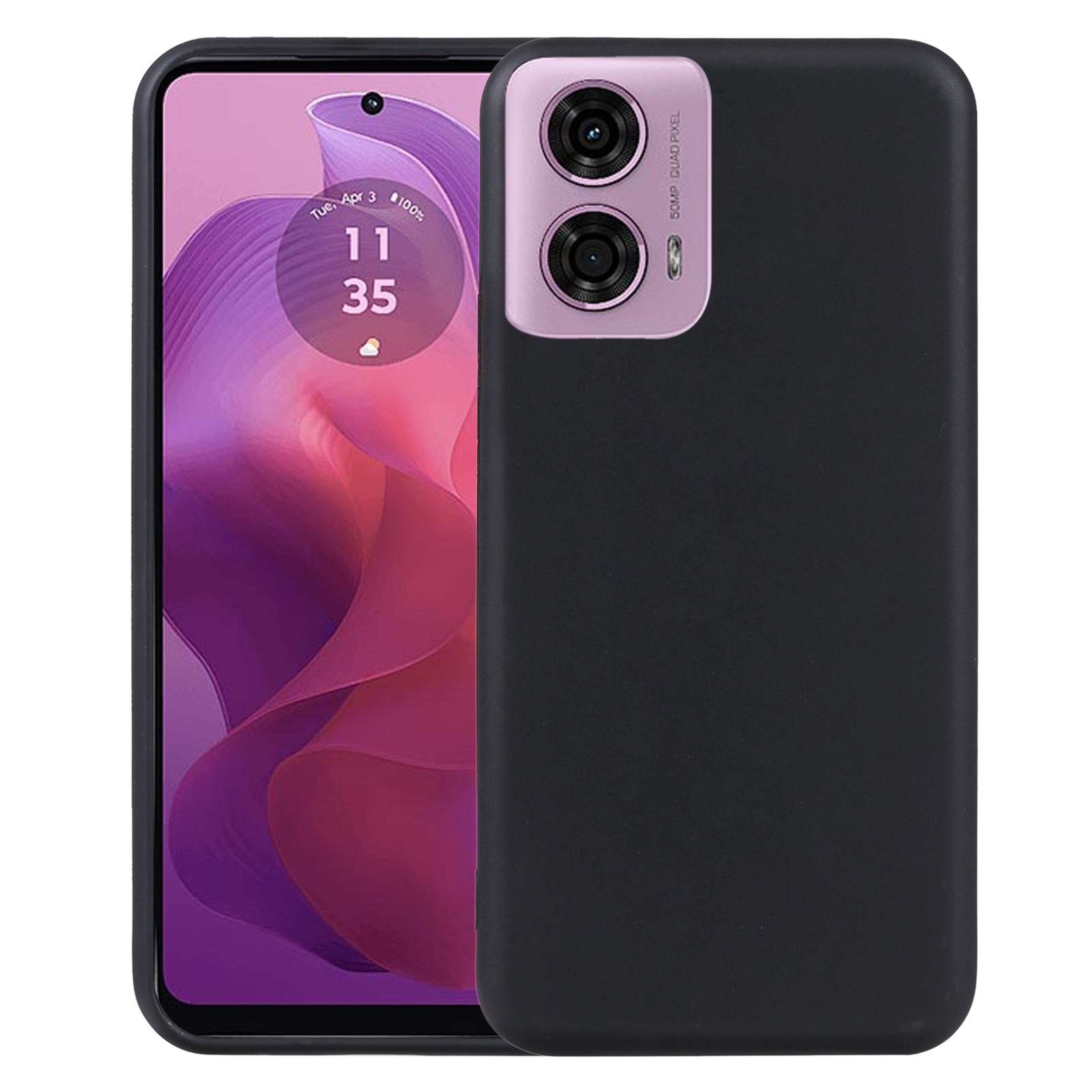 motorola moto g24 tpu case slim black protective phone cover
