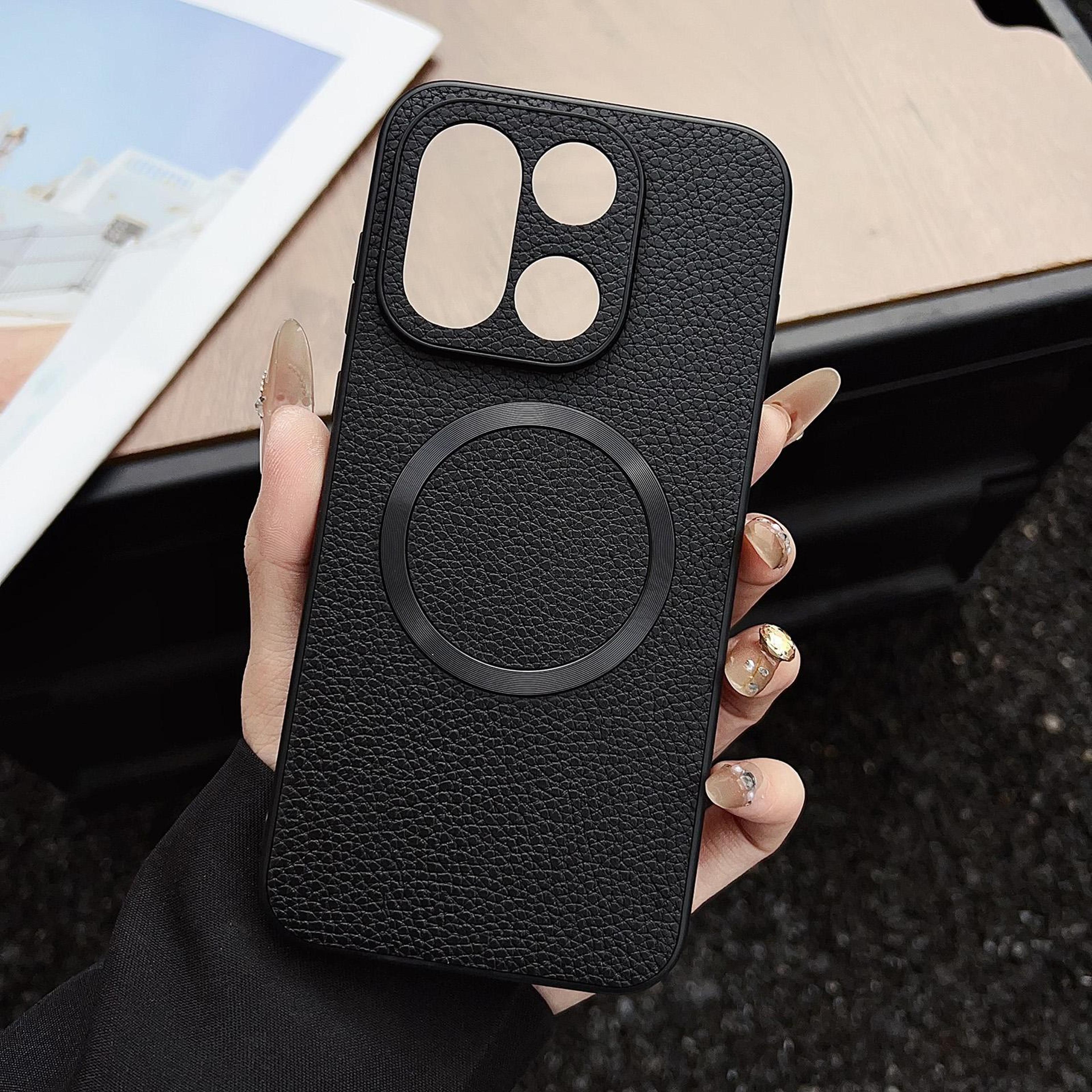 for oneplus 15 cd magsafe magnetic litchi texture phone caseblack