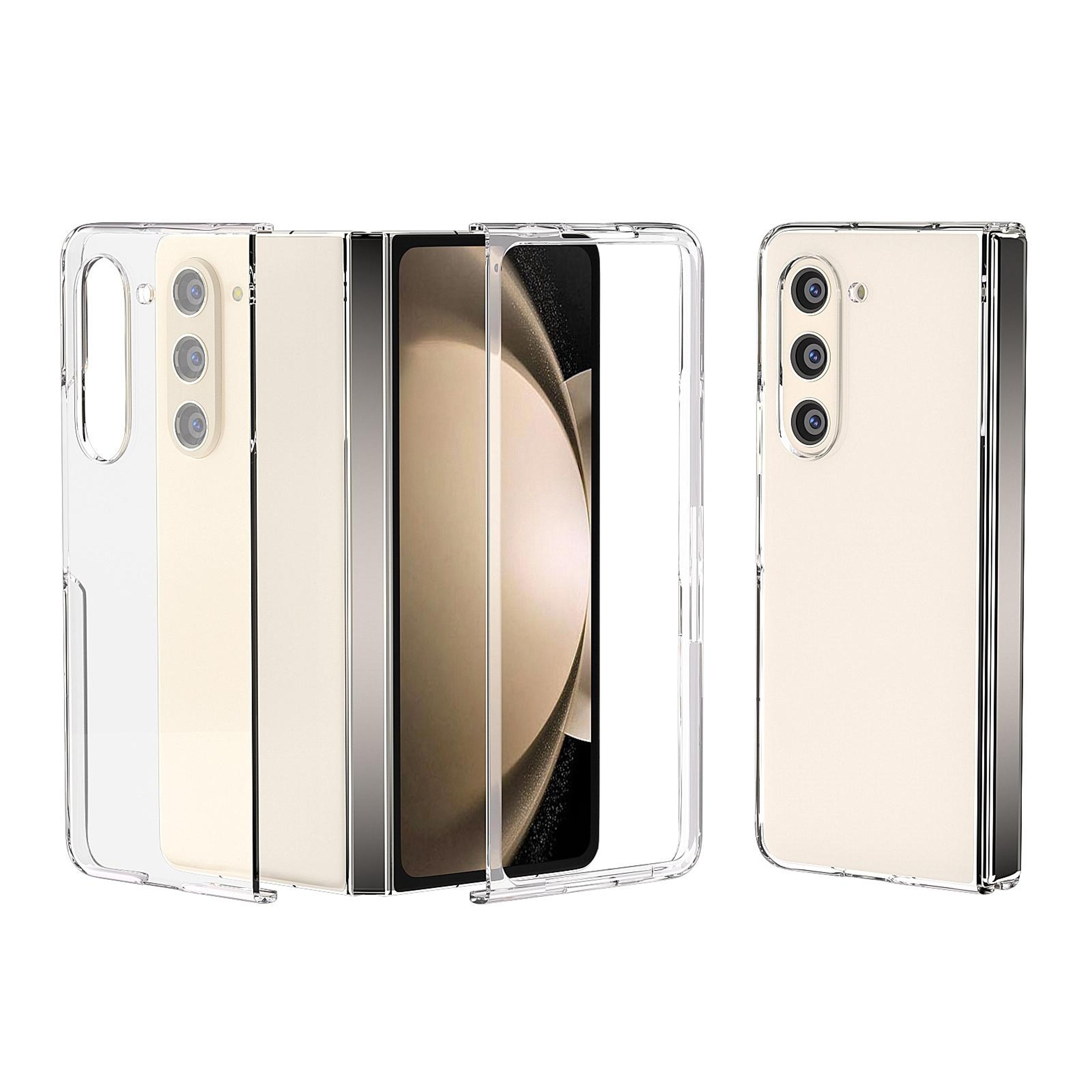 clearguard samsung galaxy z fold5 case with shockproof protection and transparent tpu pc cover