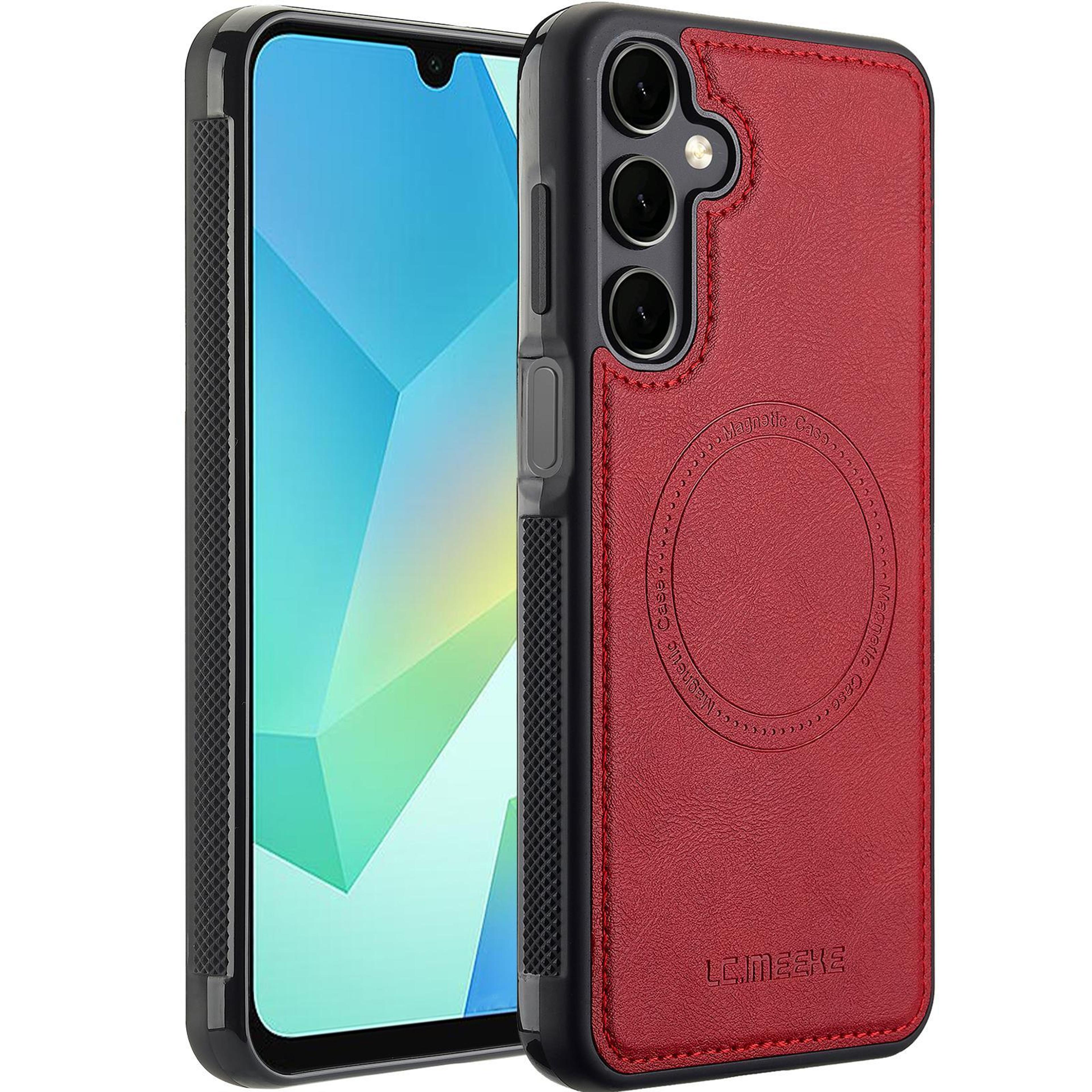 samsung galaxy a56 5g case with magsafe magnetic ring and pu leather protection