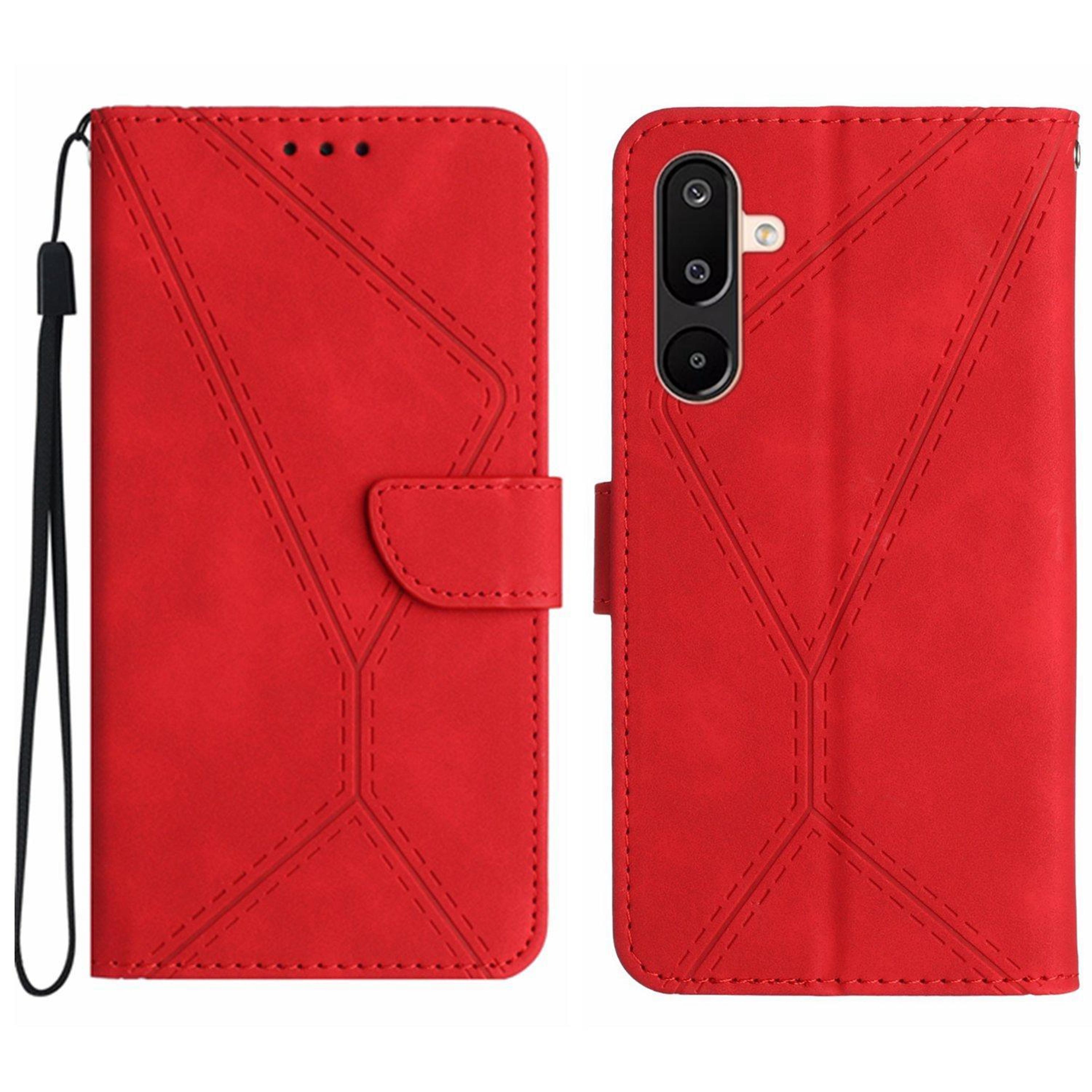 samsung galaxy m36 5g leather wallet case with card holder kickstand and wrist strap