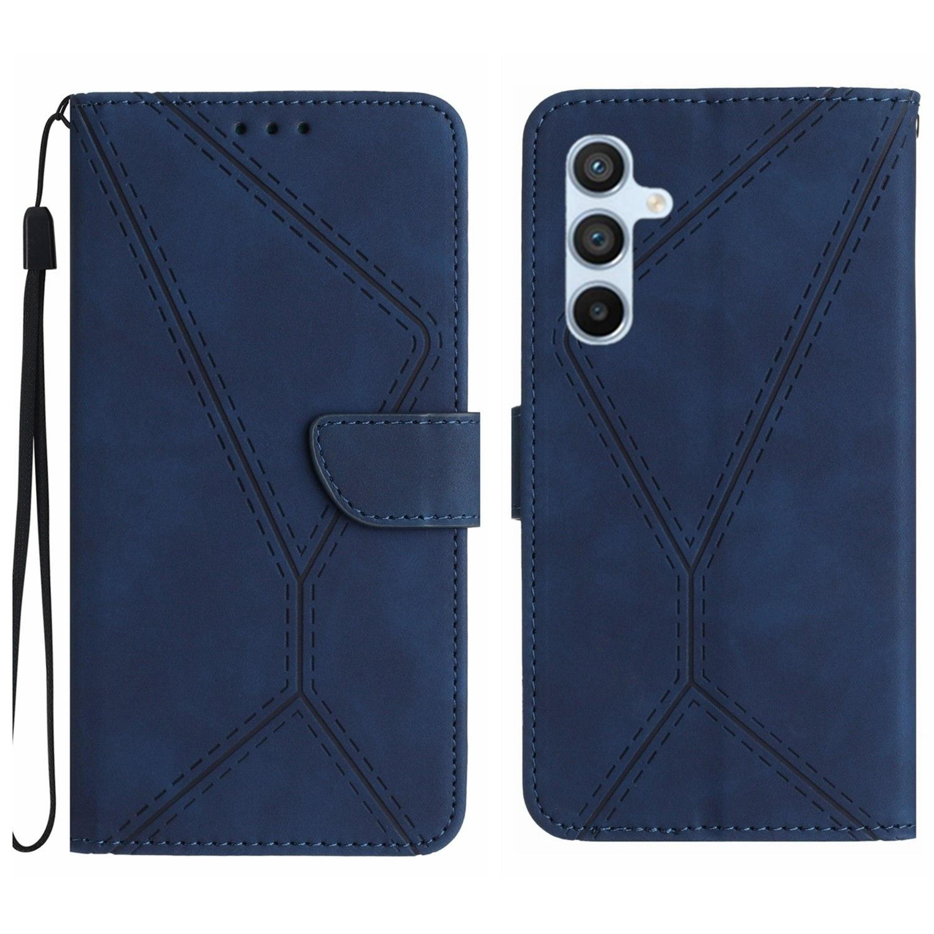 samsung galaxy m35 5g leather wallet case with card slots kickstand and wrist strap
