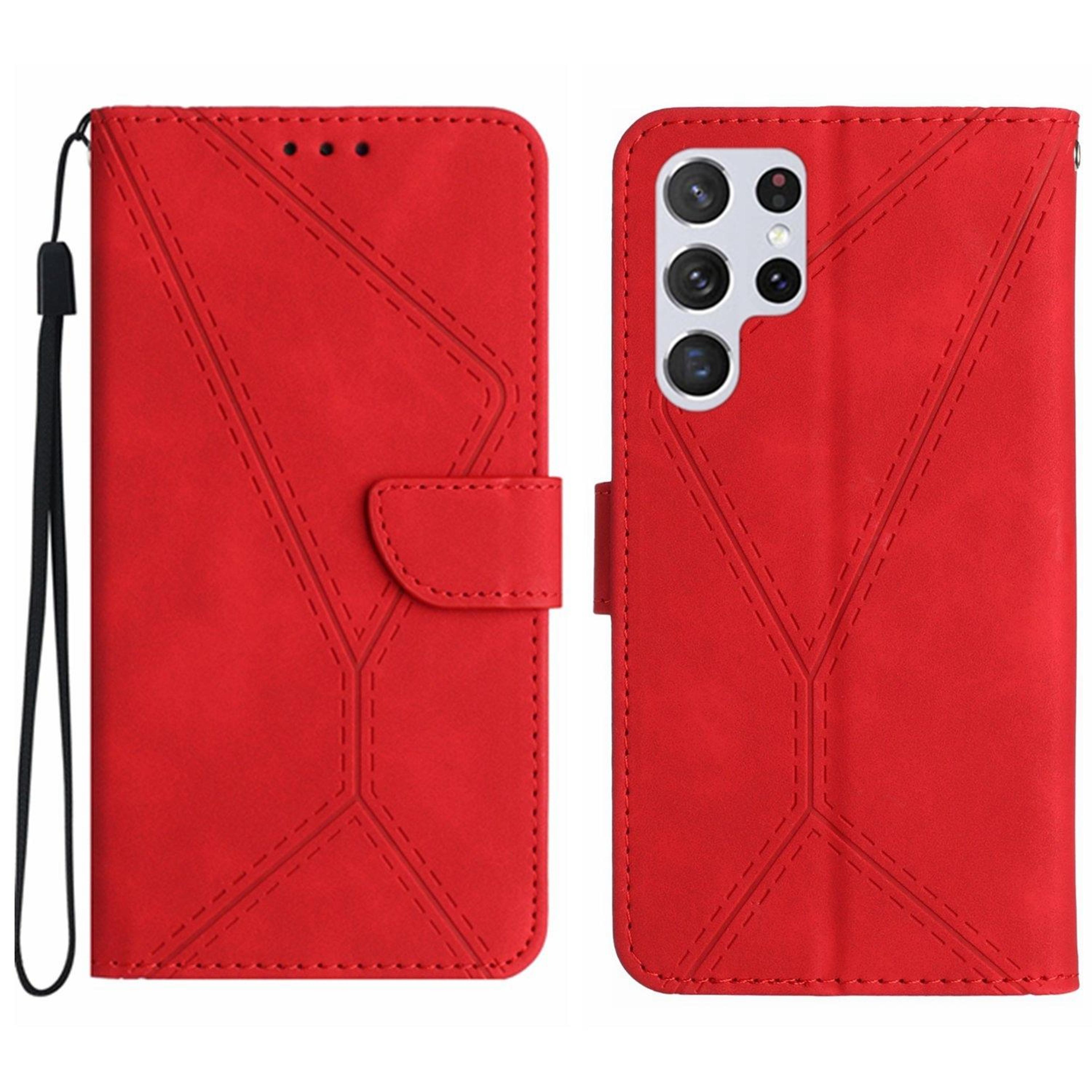 samsung galaxy s25 ultra leather wallet case with card holder, kickstand and wrist strap