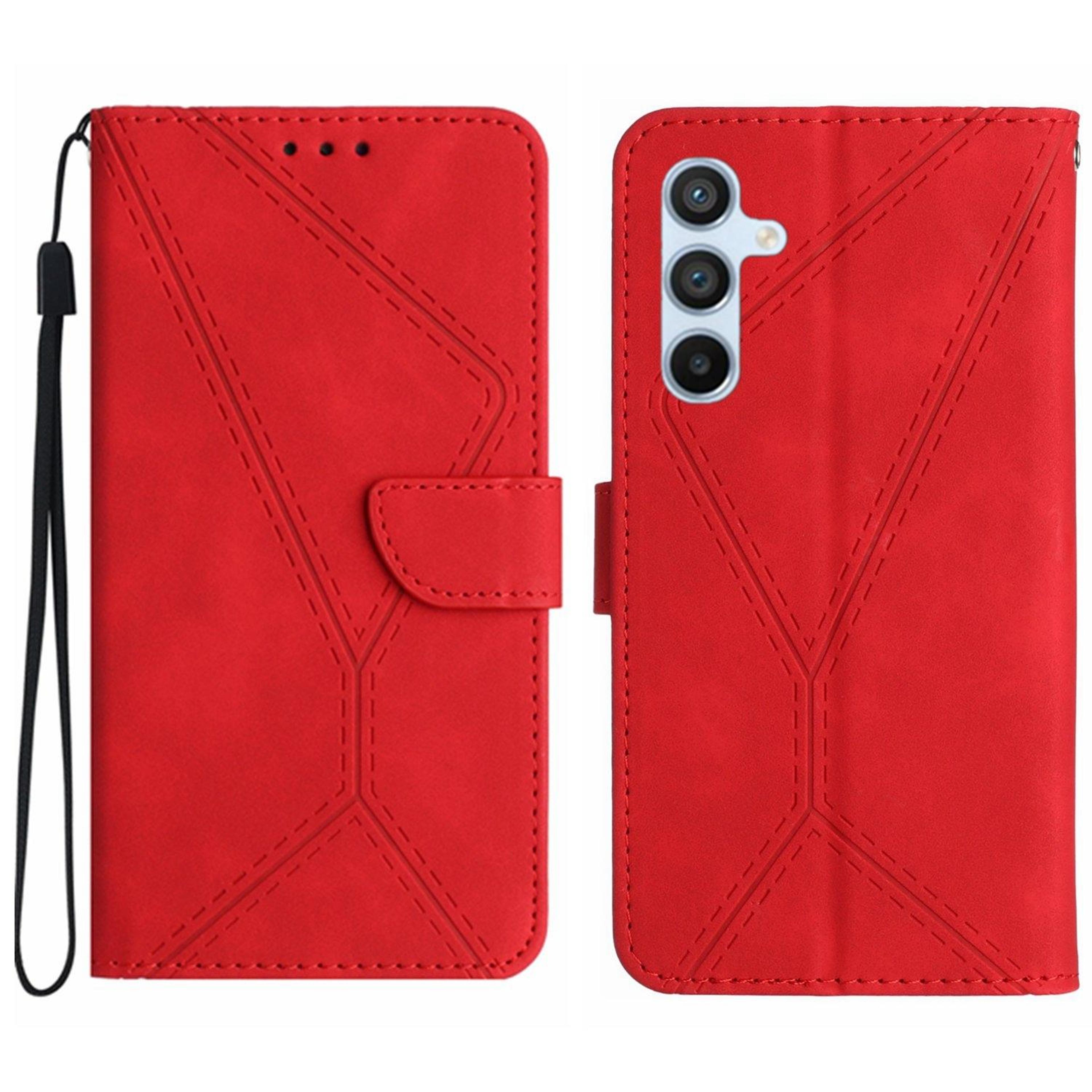 samsung galaxy a36 5g leather wallet case with card slots, kickstand and wrist strap