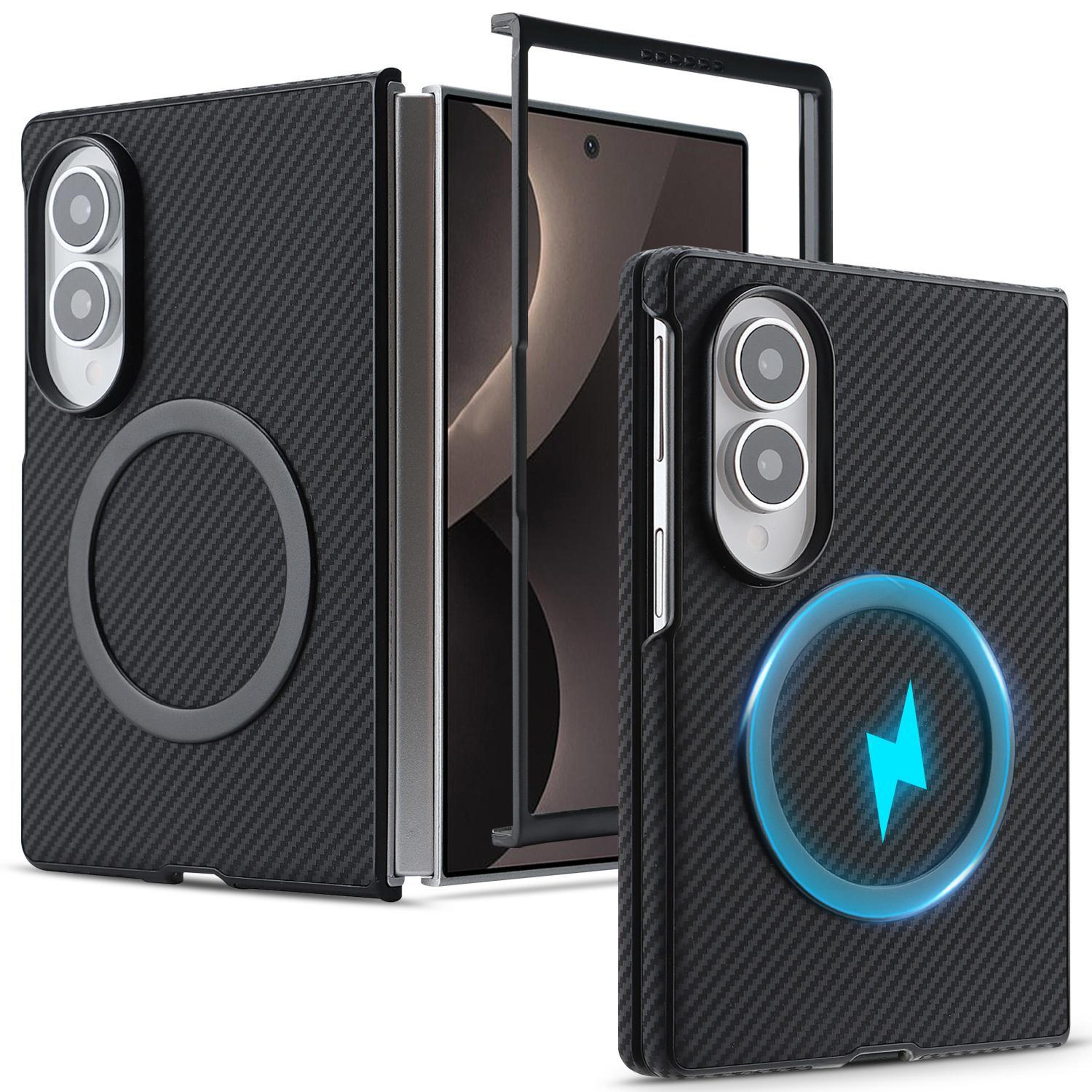 kalebol galaxy z fold8 case with carbon fiber leather and magsafe compatible case design