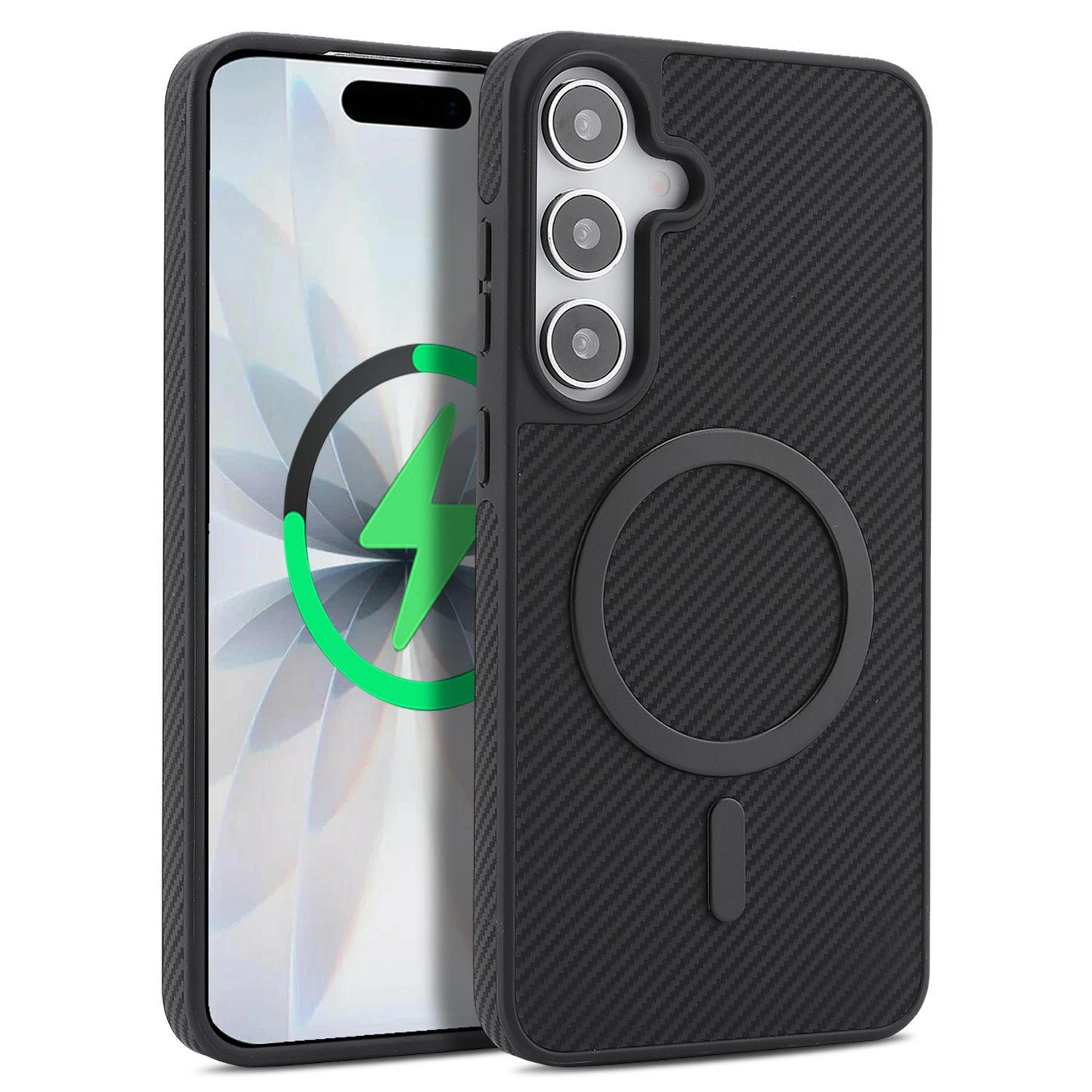 galaxy s24 magsafe case carbon fiber protective cover with magnetic charging