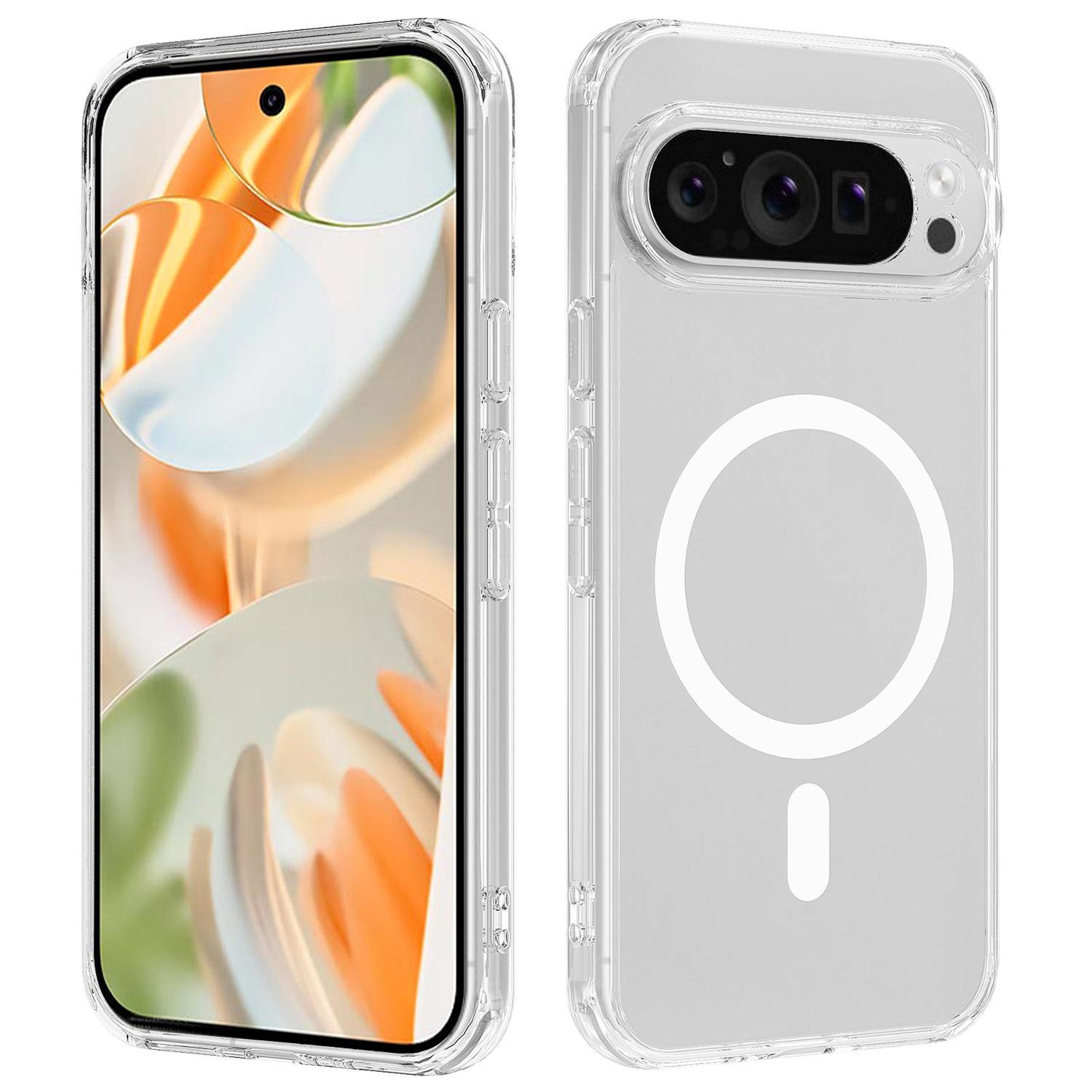 google pixel 9 pro magsafe clear case with magnetic charging and tpu protection