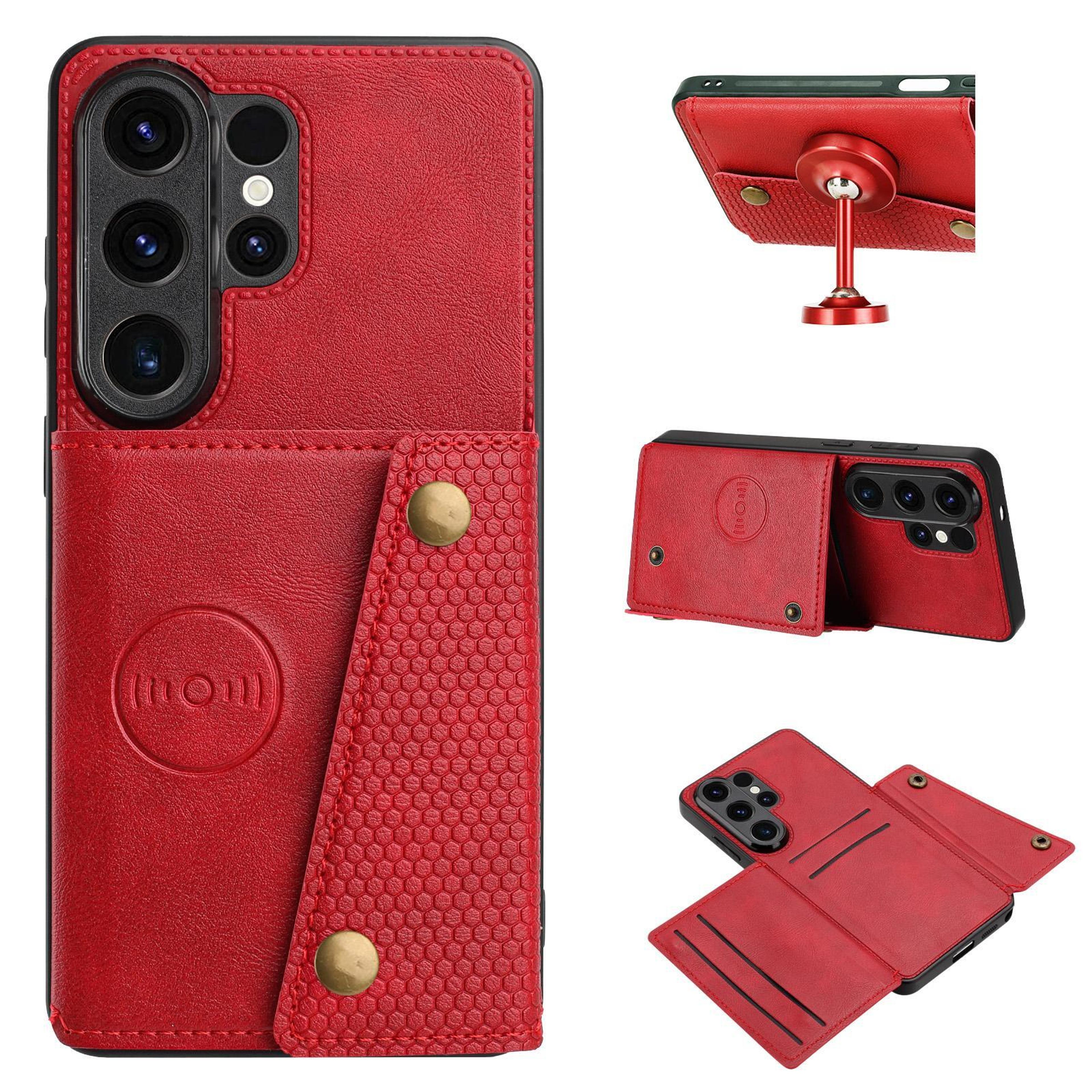 samsung galaxy s26 ultra wallet case double buckle magnetic card holder stand