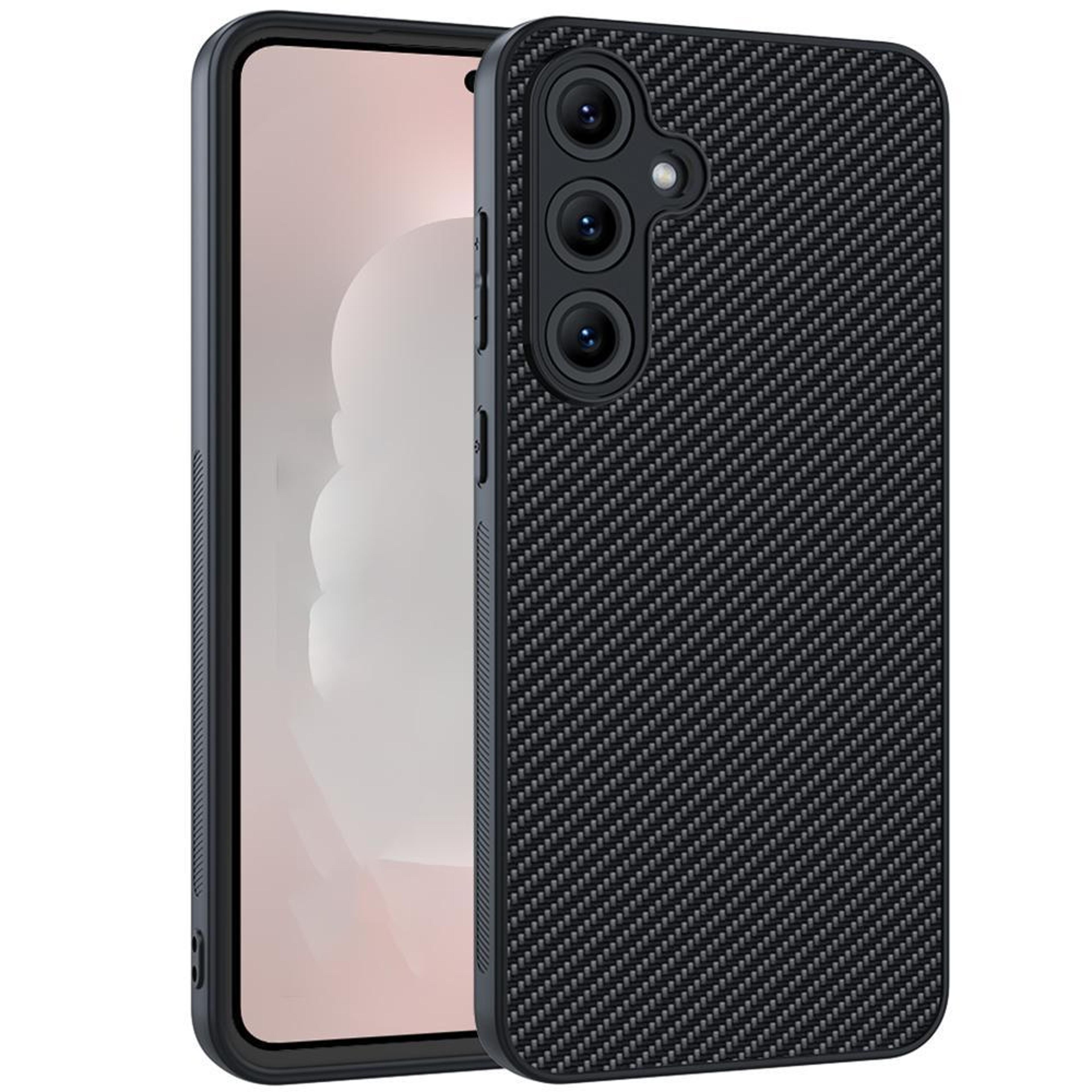 samsung galaxy s25 fe 5g carbon fiber texture protective phone case