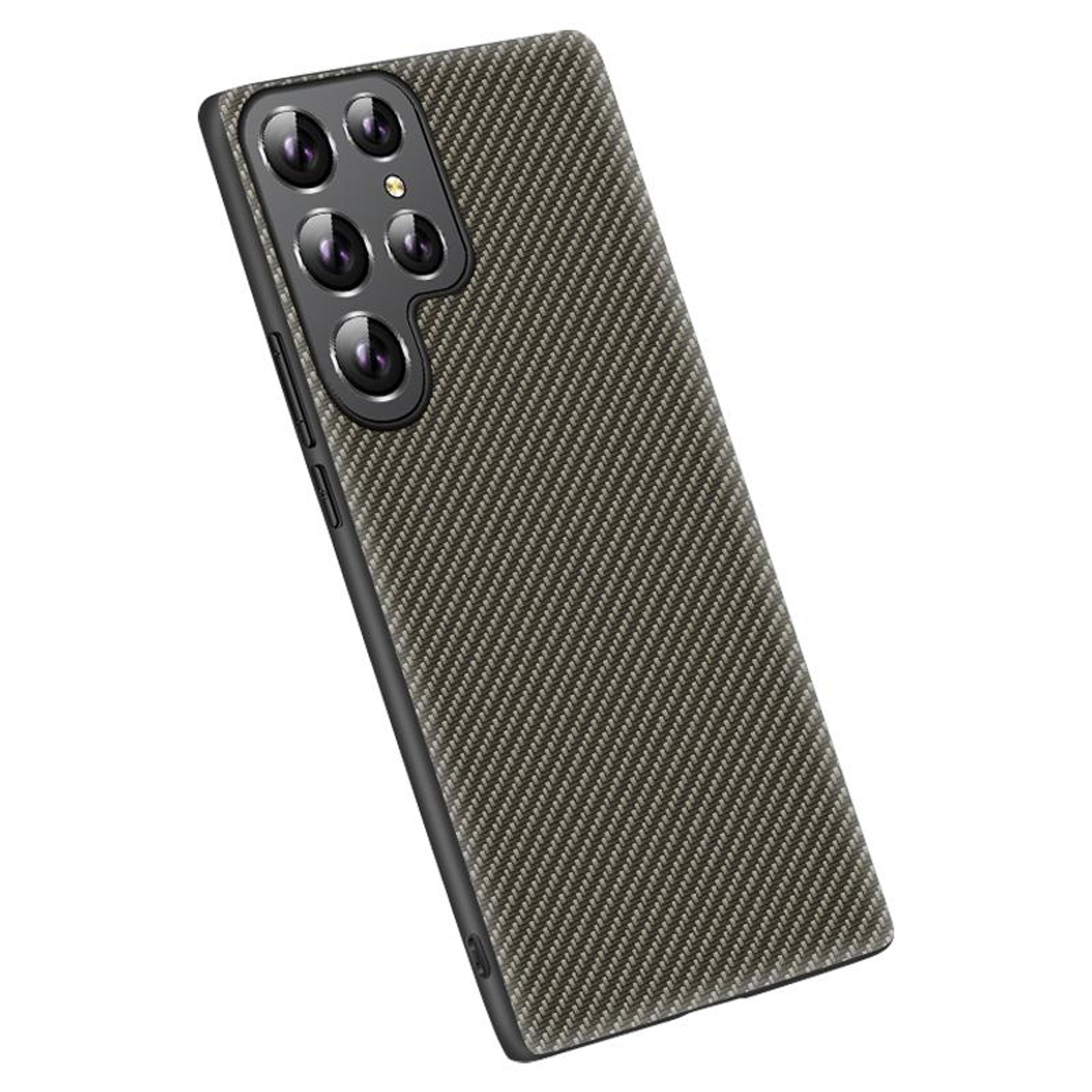 samsung galaxy s24 ultra 5g carbon fiber texture protective phone case gold