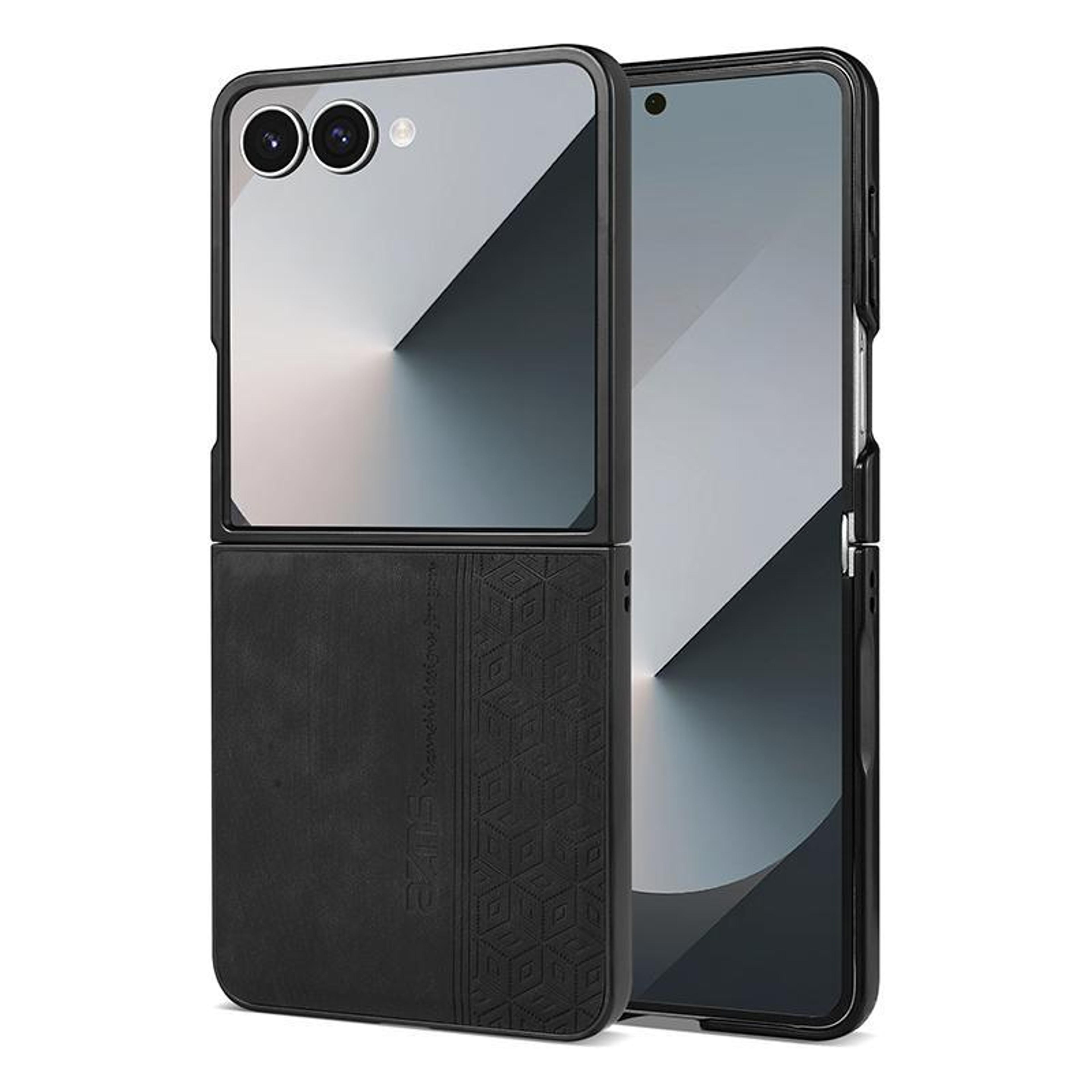 samsung galaxy z flip8 5g case 3d embossed leather skin feel protective cover