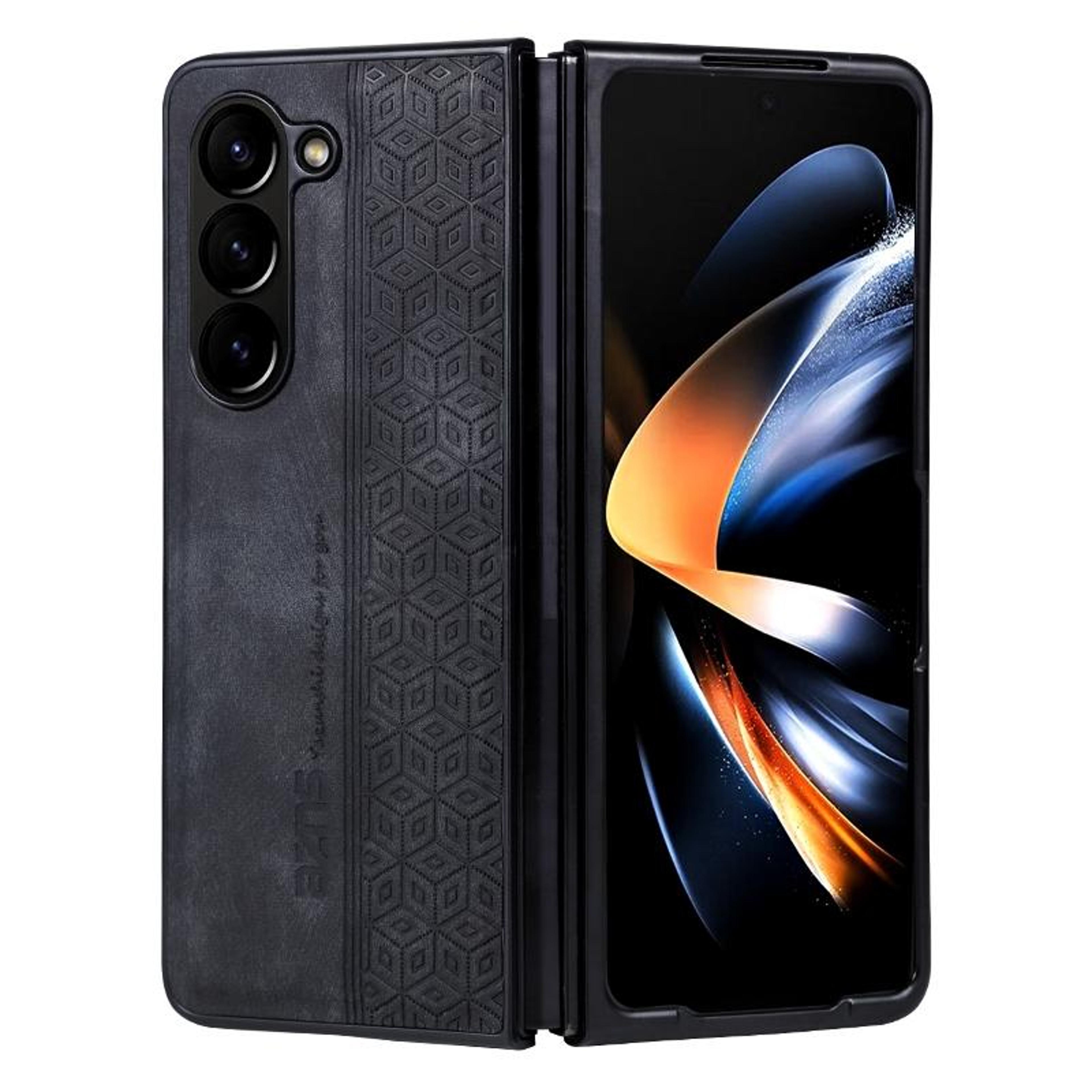 samsung galaxy z fold6 case 3d embossed leather feel protective cover