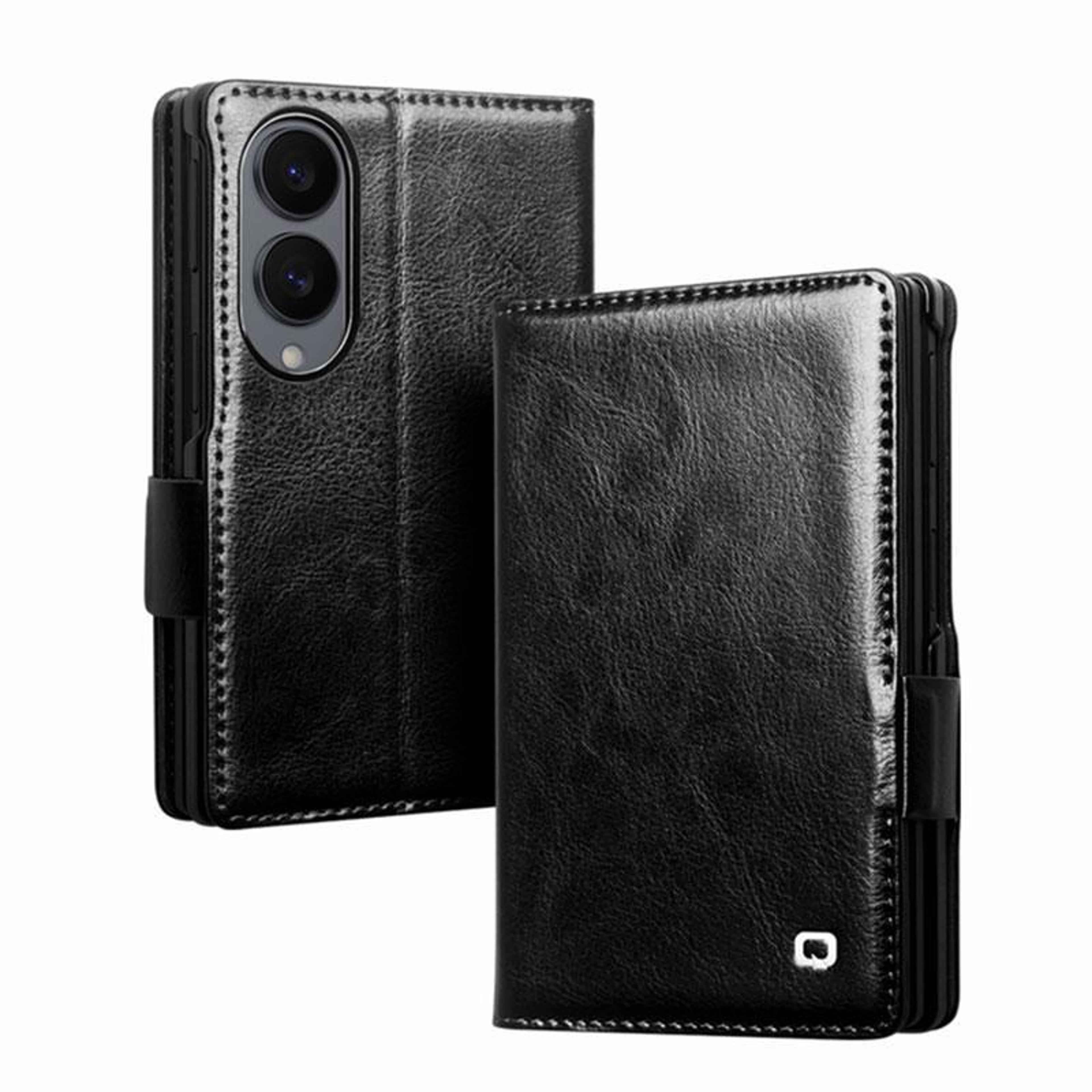 classic galaxy z fold8 genuine leather case with magnetic buckle