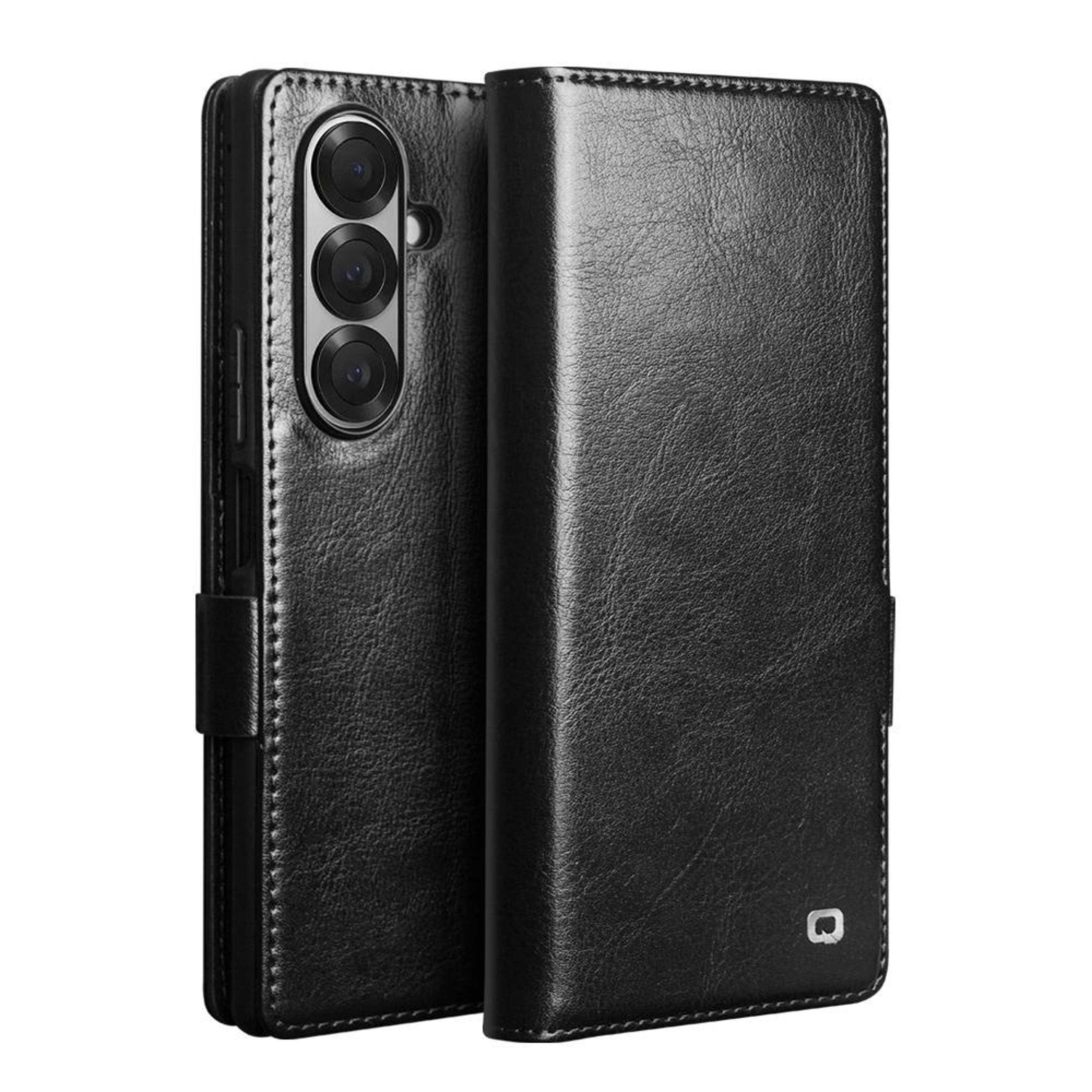 samsung galaxy z fold7 genuine leather case with buckle protection