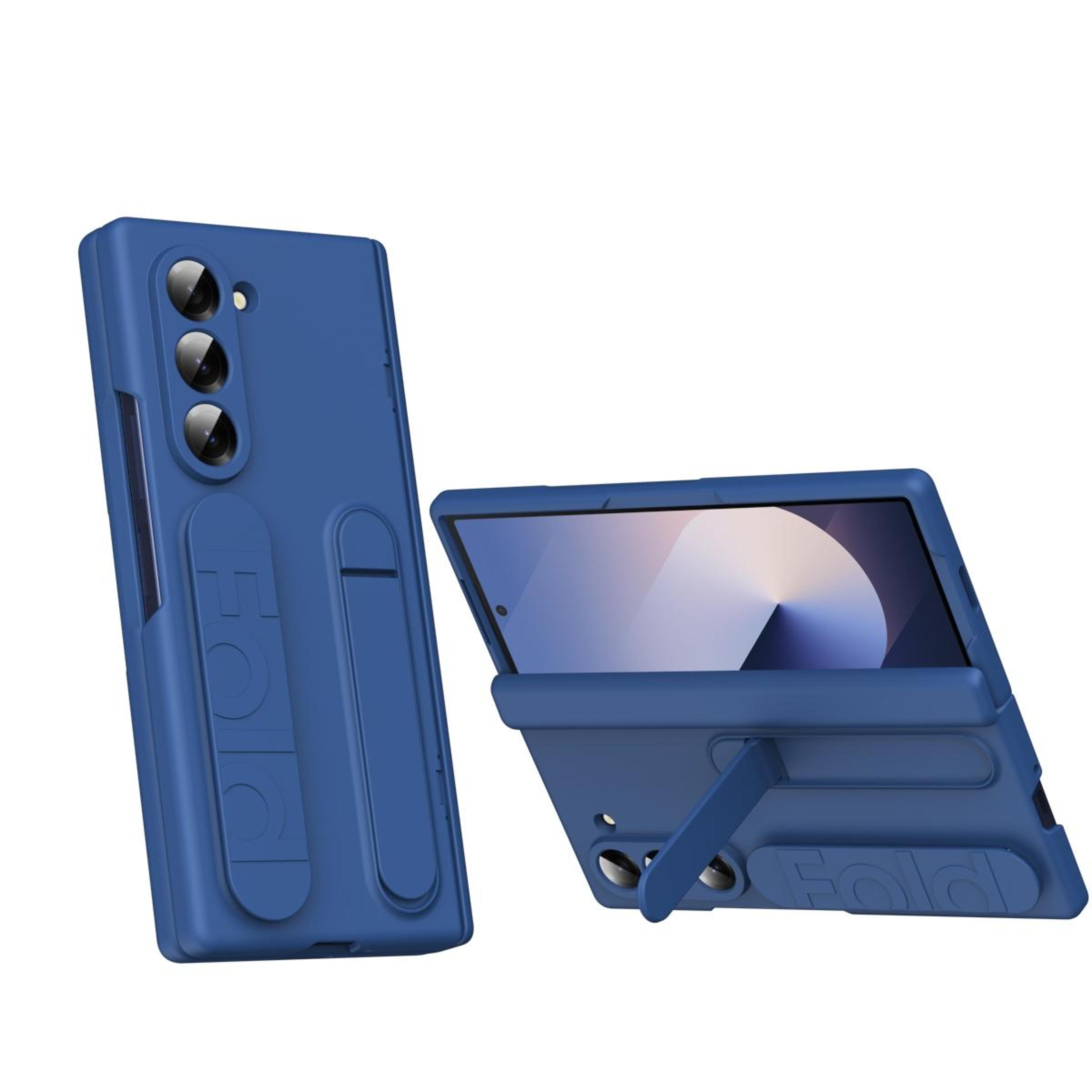 samsung galaxy z fold6 5g shockproof case with tempered glass back and integrated holder