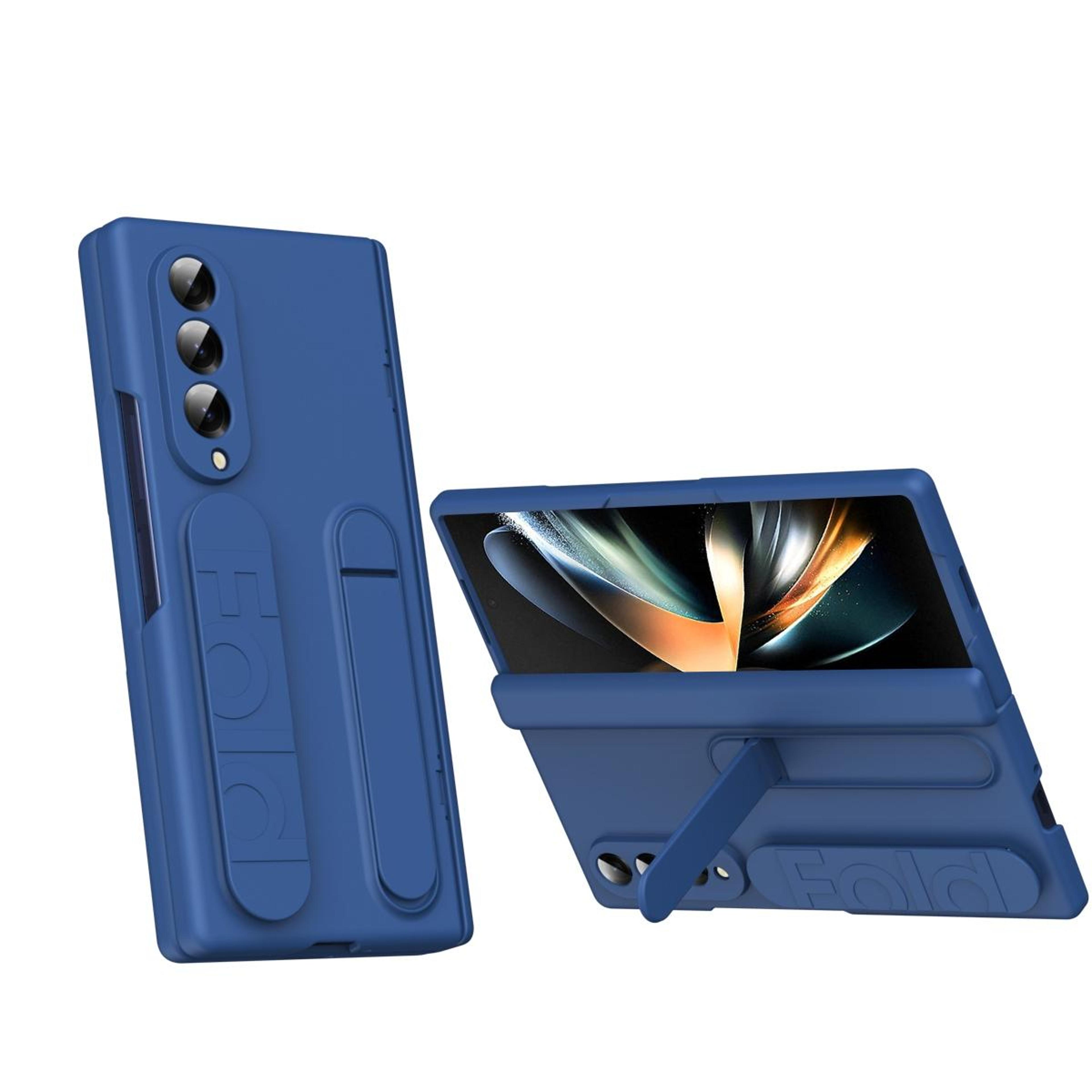samsung galaxy z fold4 shockproof case with tempered glass and integrated holder
