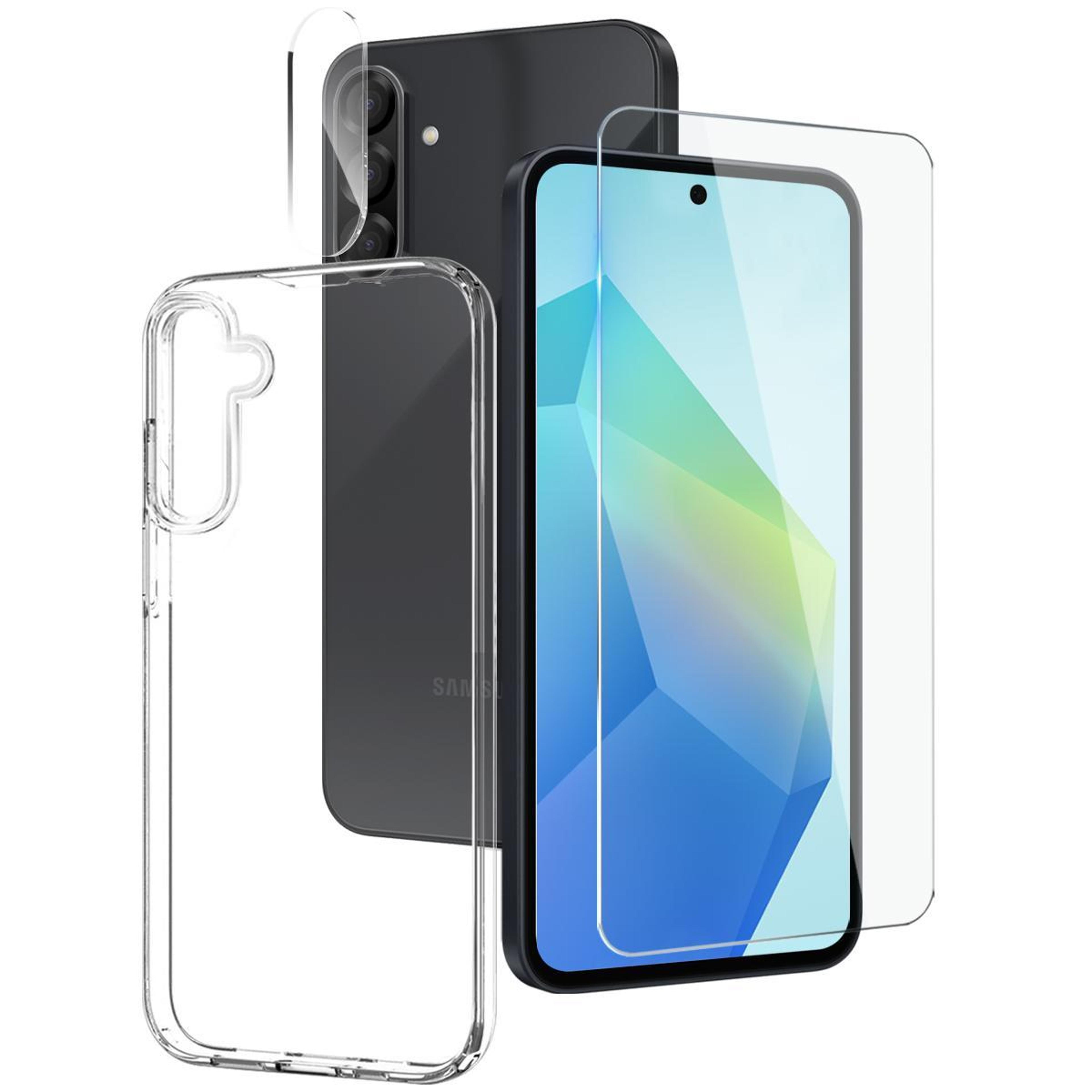 samsung galaxy a56 5g clear case with 9h screen protector and camera lens protector