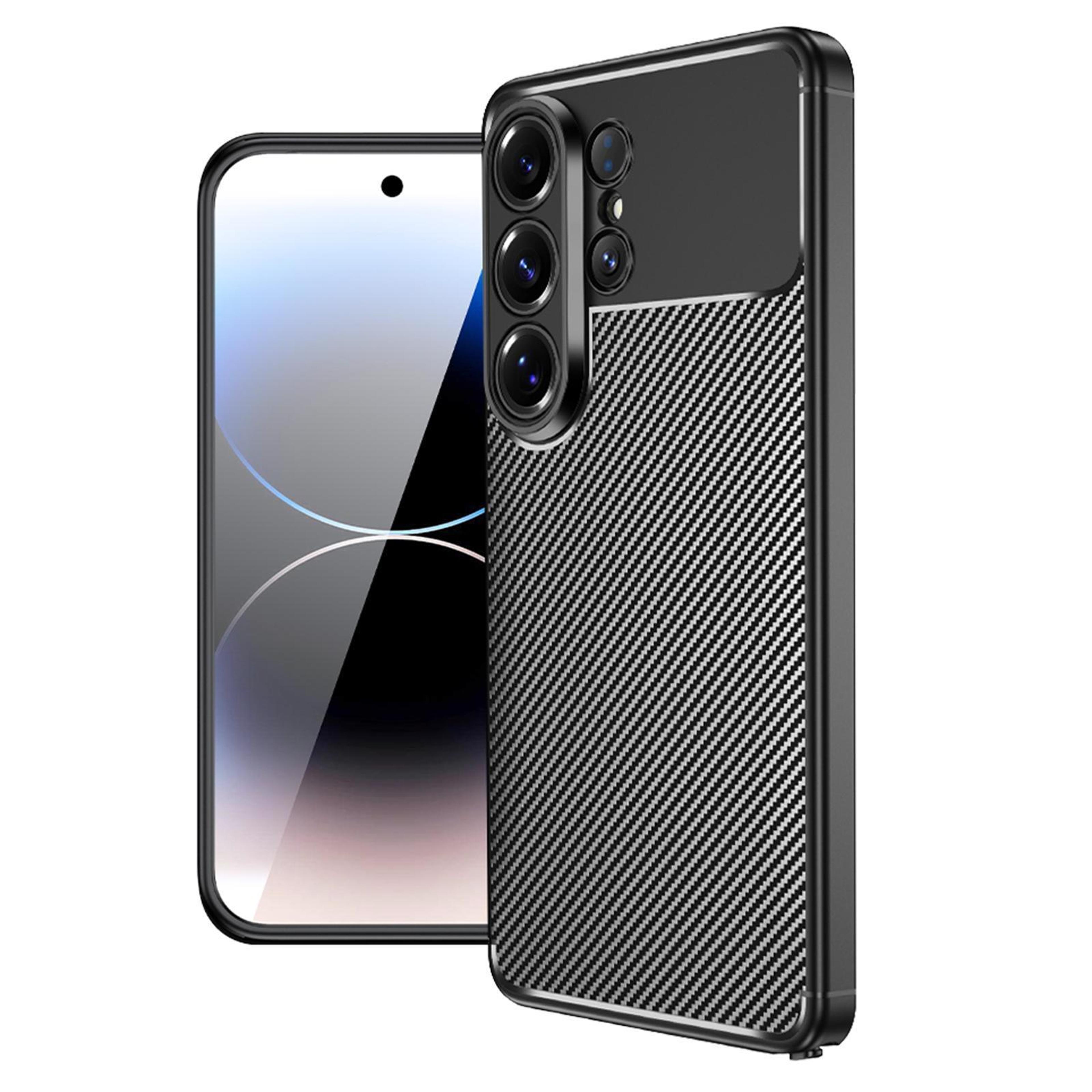 samsung galaxy s26 plus 5g shockproof tpu case with carbon fiber texture black