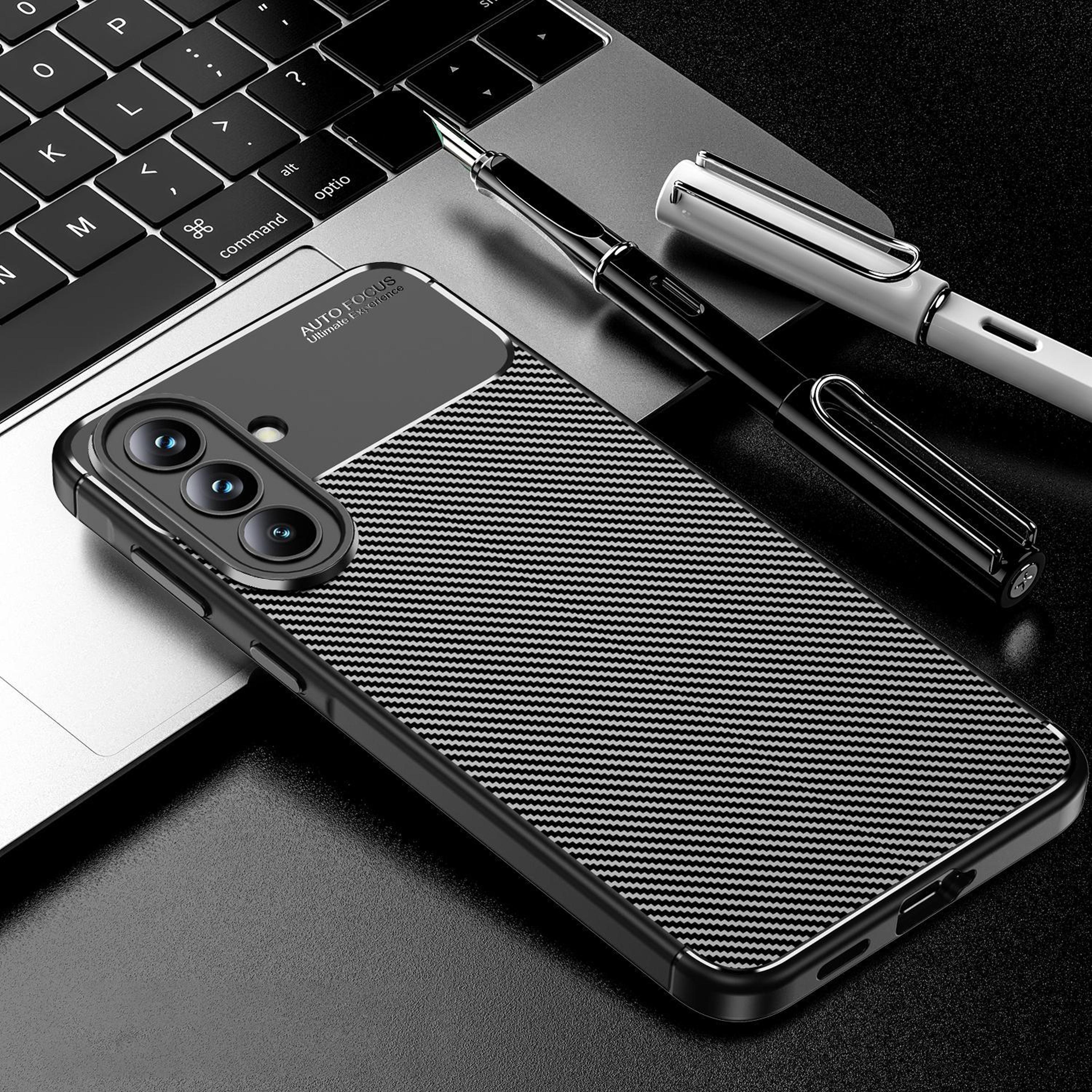 samsung galaxy a57 5g shockproof tpu case carbon fiber protective cover black