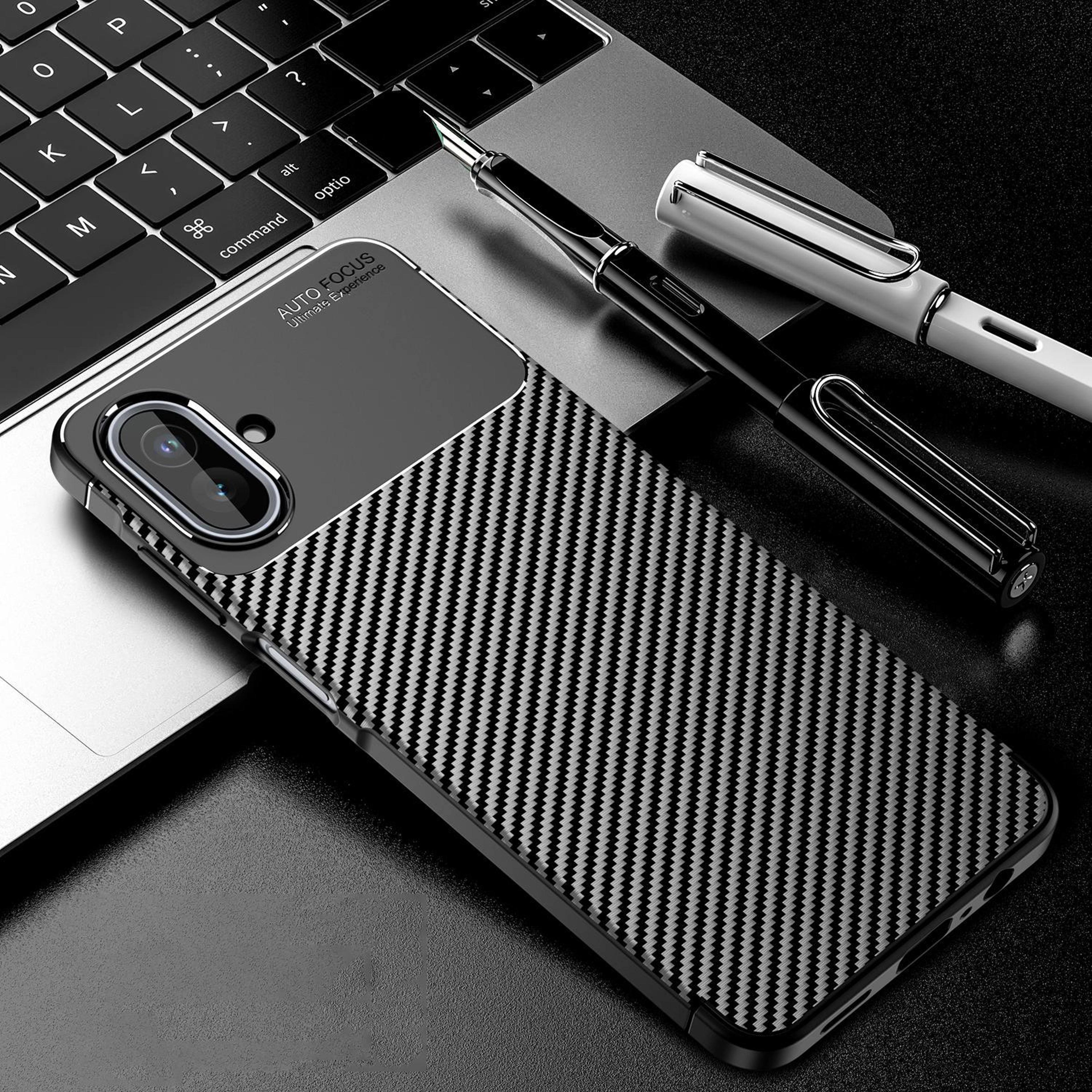 samsung galaxy a07 4g shockproof tpu case carbon fiber protective cover black