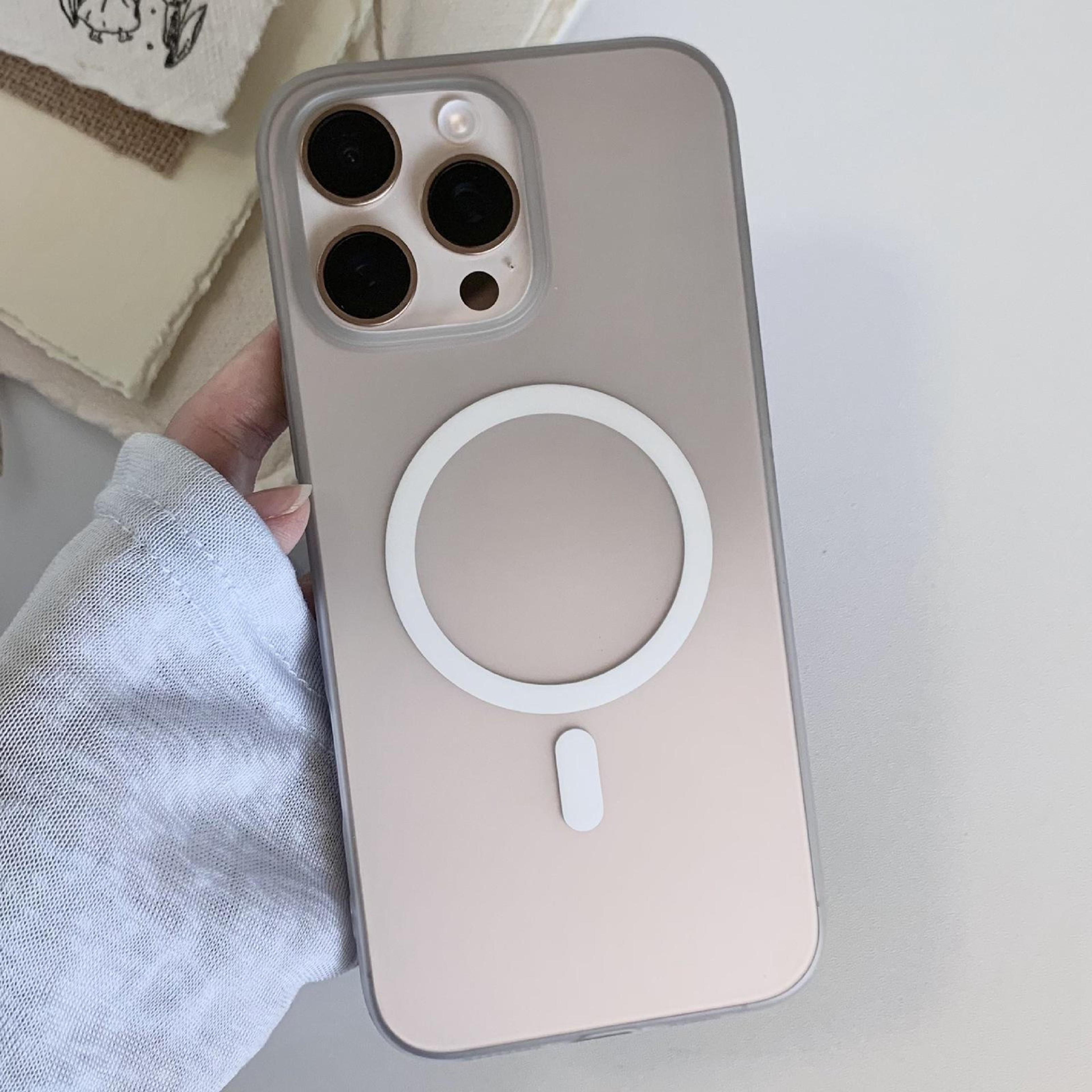iphone 16 pro frosted gradient magnetic tpu case with slim shockproof protection