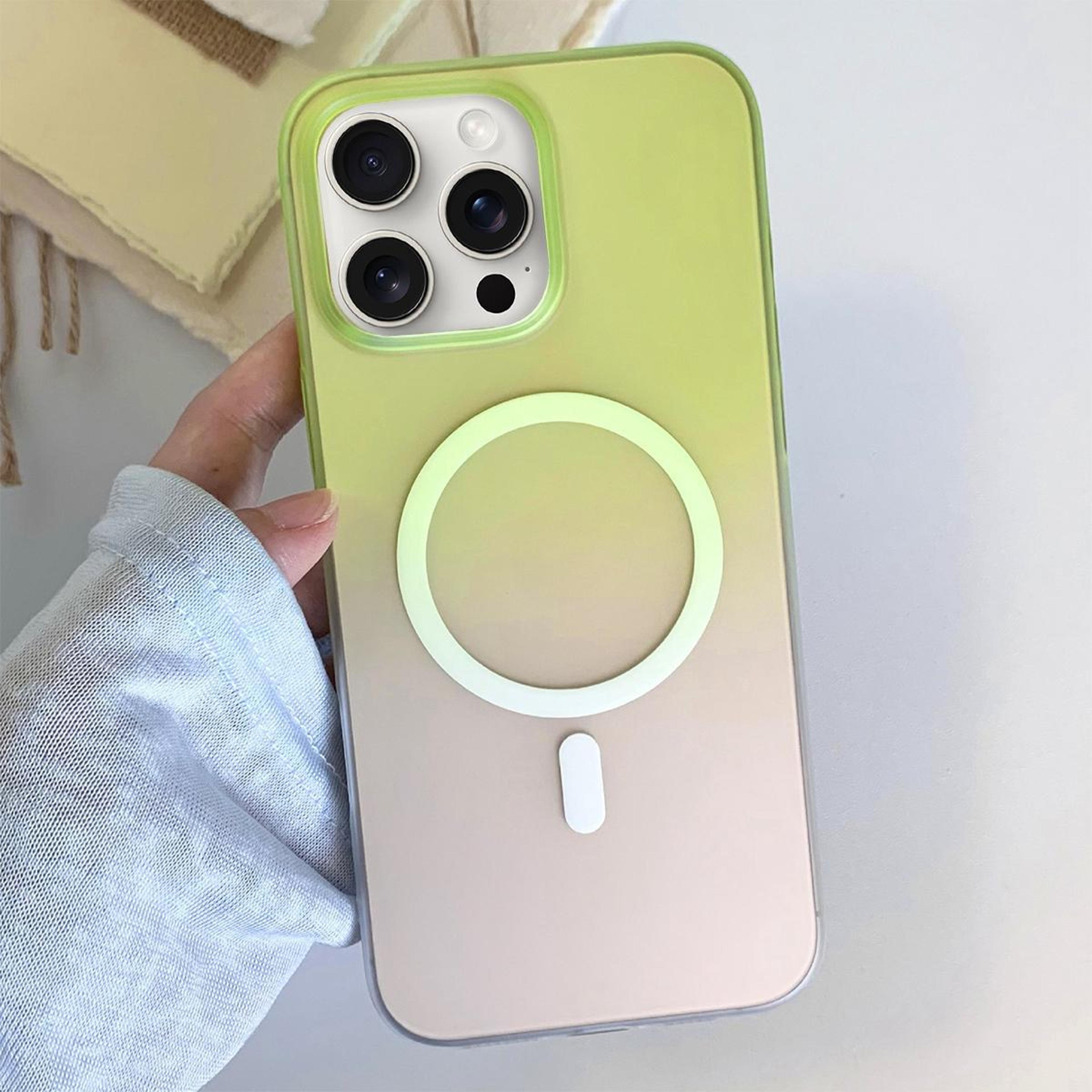iphone 15 pro max frosted gradient magnetic tpu case with slim shockproof protection