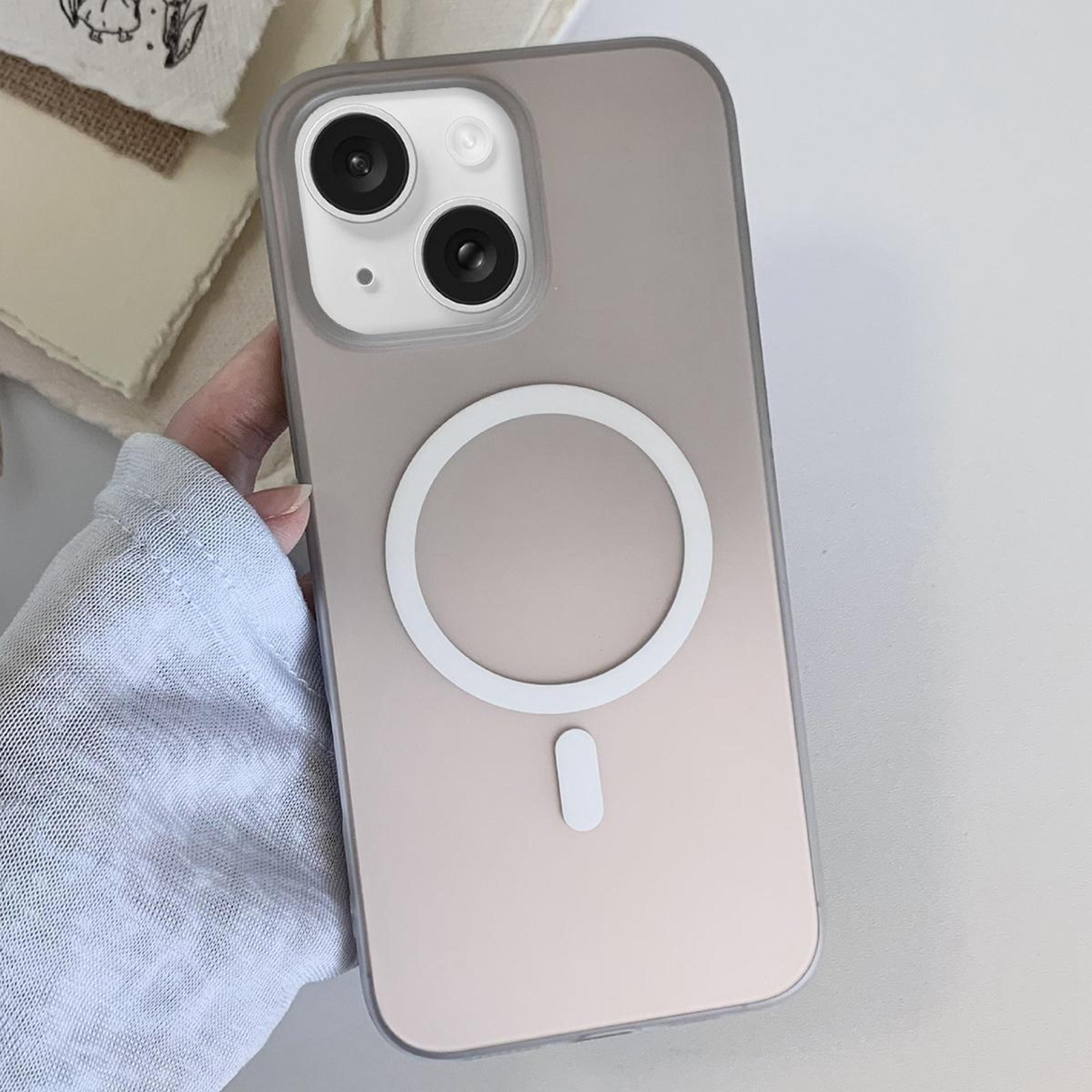 iphone 15 plus magnetic case frosted gradient slim tpu protective cover