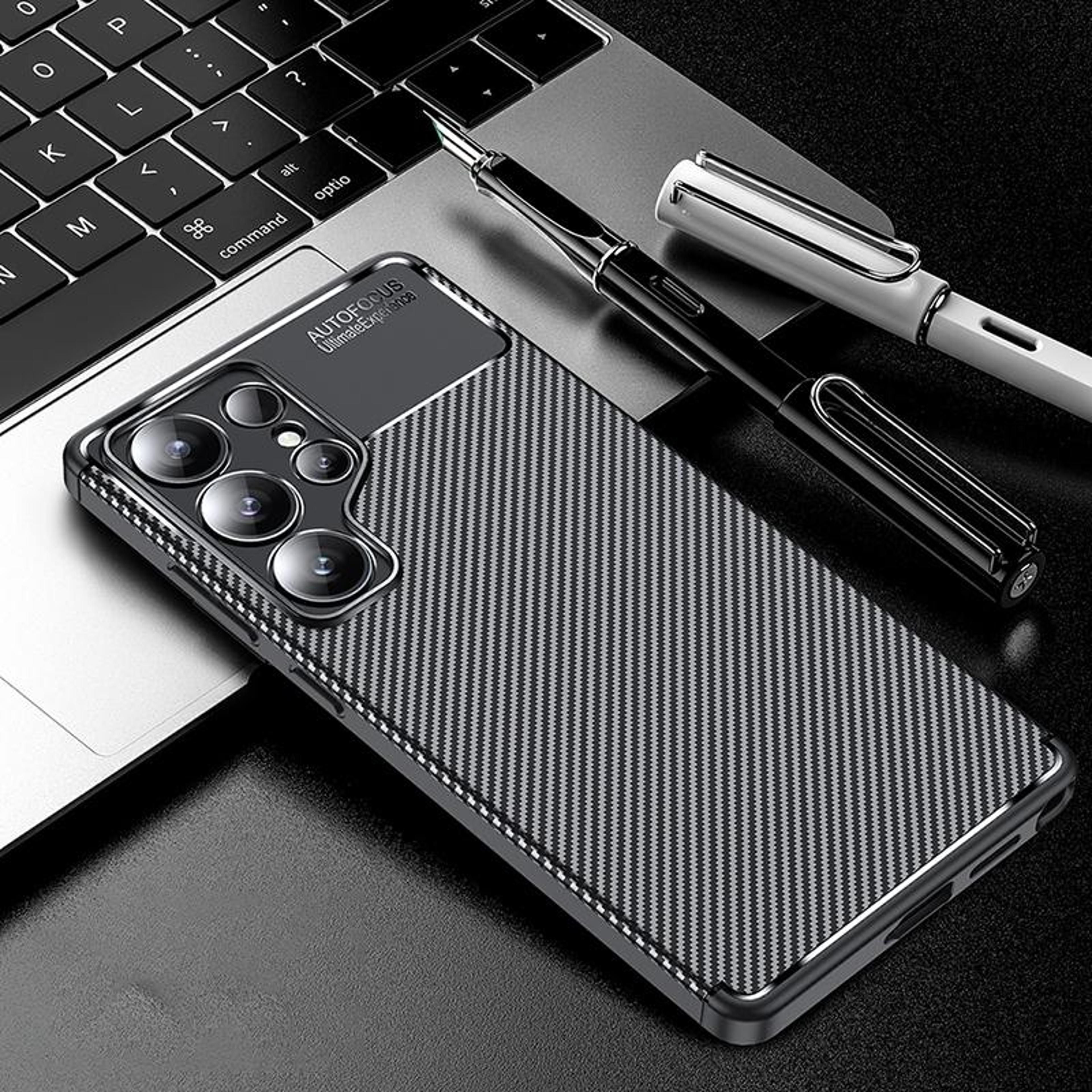 samsung galaxy s25 ultra shockproof tpu case with carbon fiber texture
