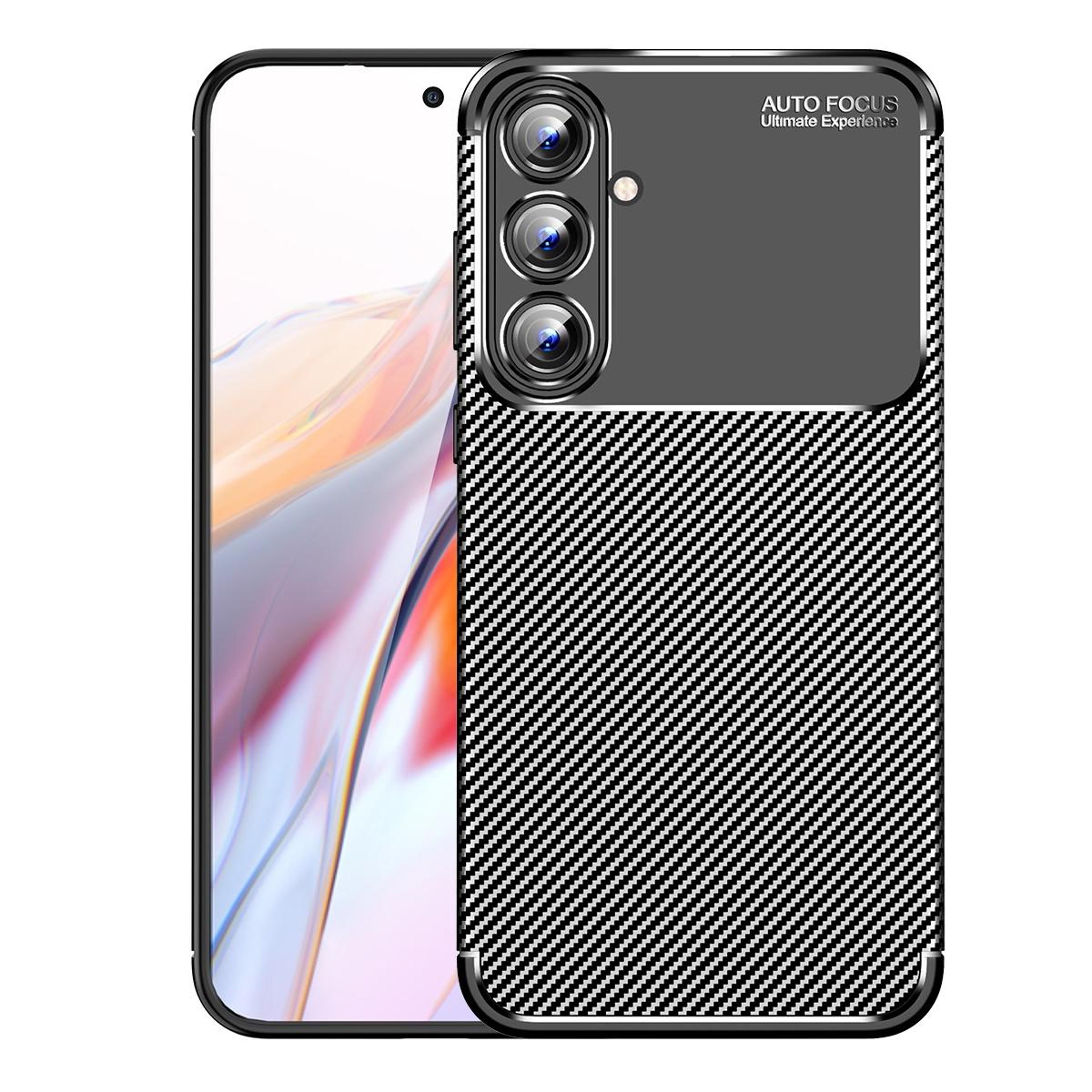 samsung galaxy a55 carbon fiber shockproof tpu case slim black protective cover