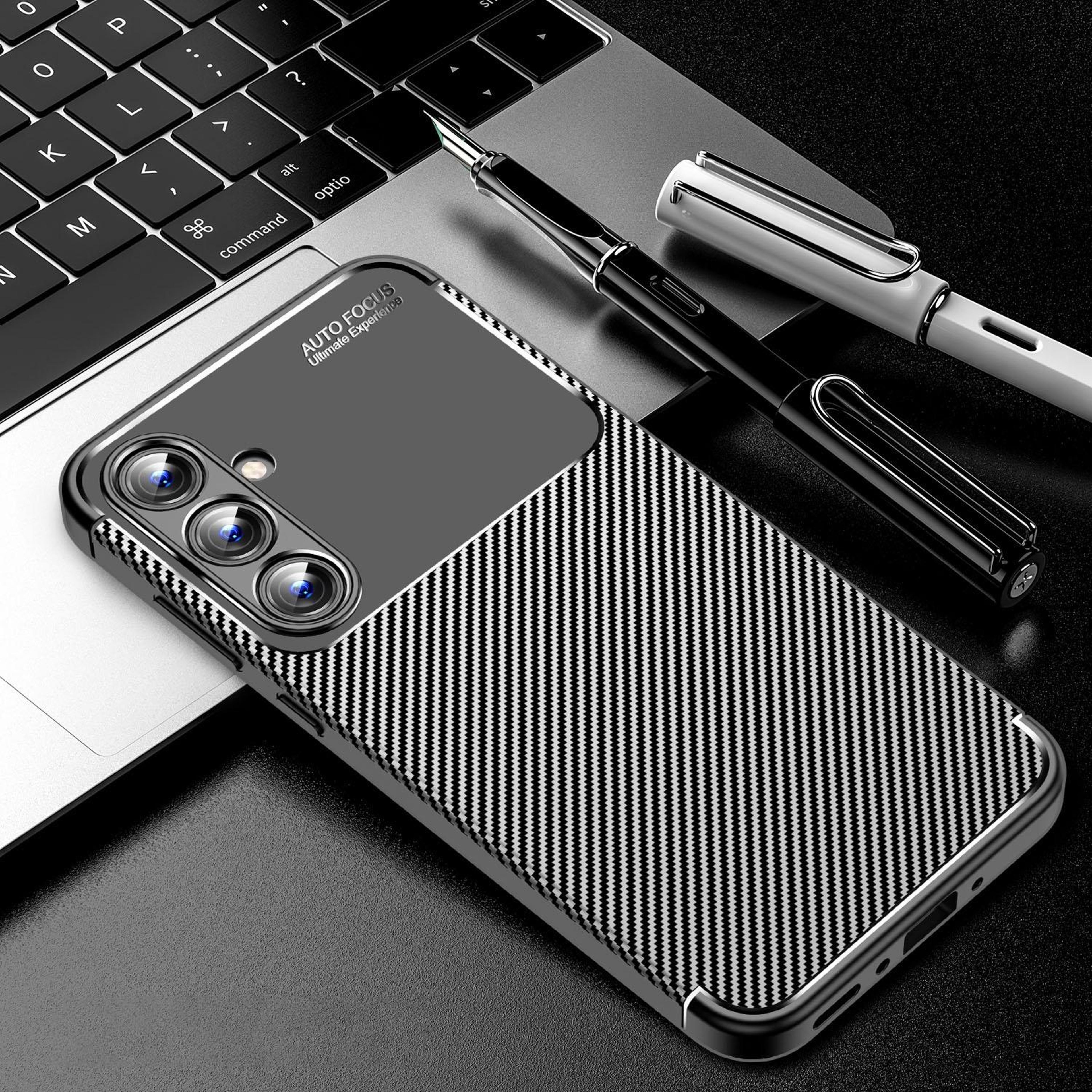 samsung galaxy a35 5g carbon fiber shockproof tpu protective case black