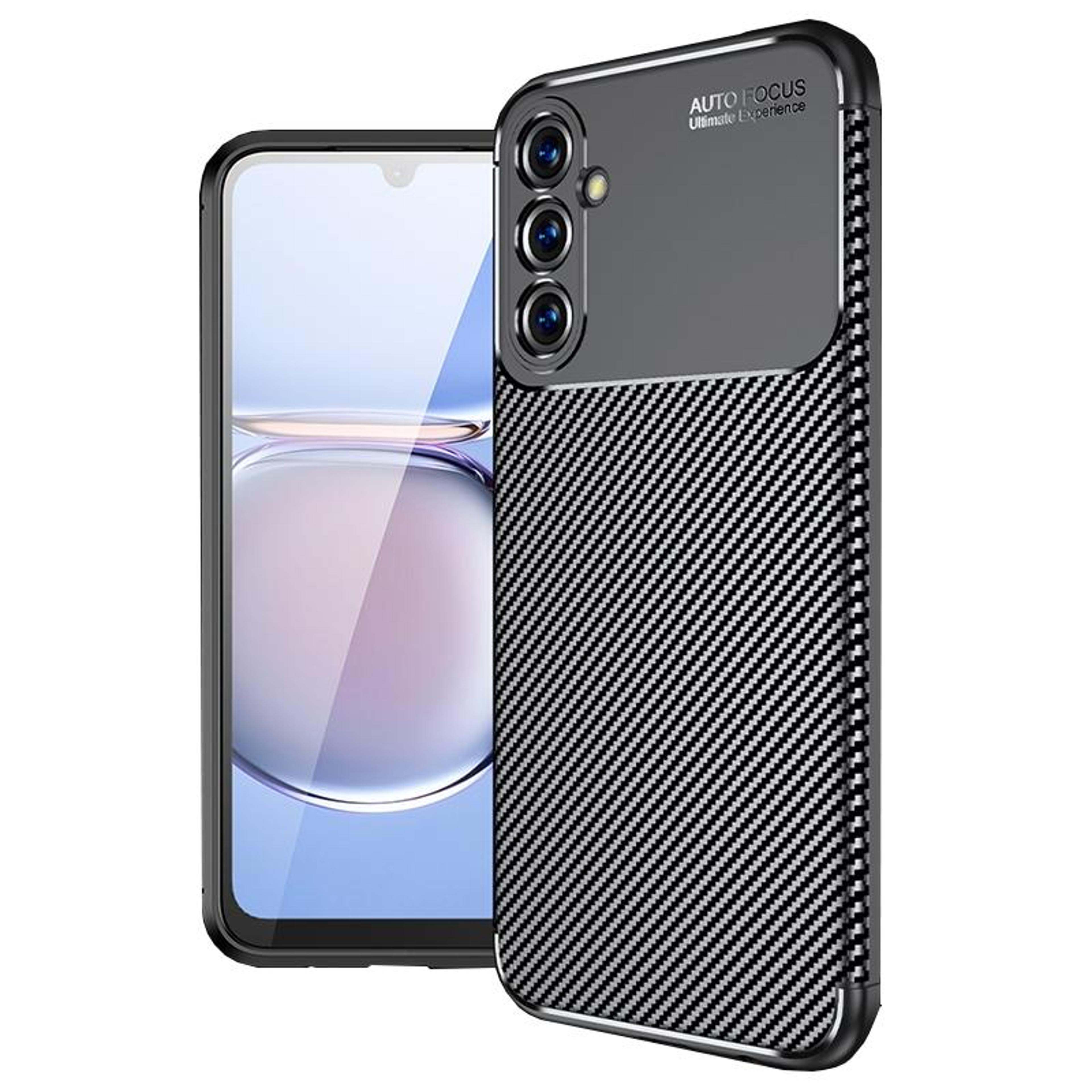 samsung galaxy a05s carbon fiber shockproof tpu case slim black protective cover