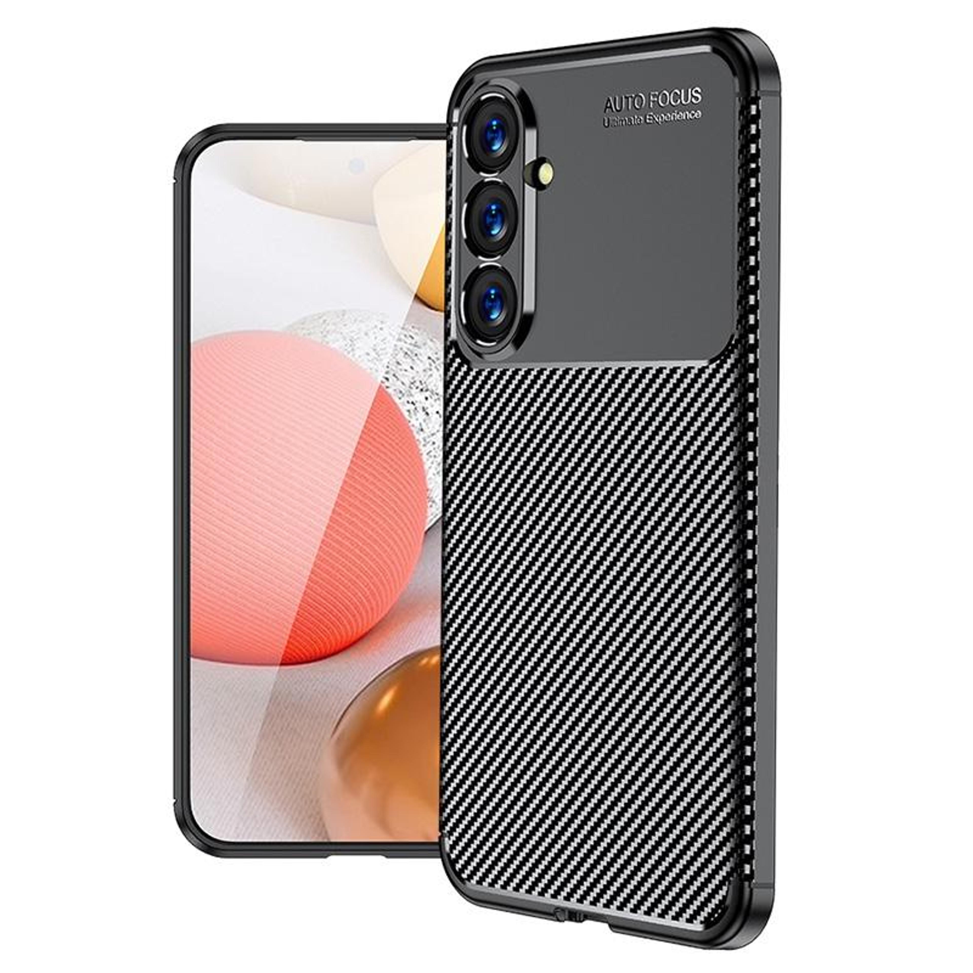 samsung galaxy s23 fe 5g carbon fiber shockproof tpu case black