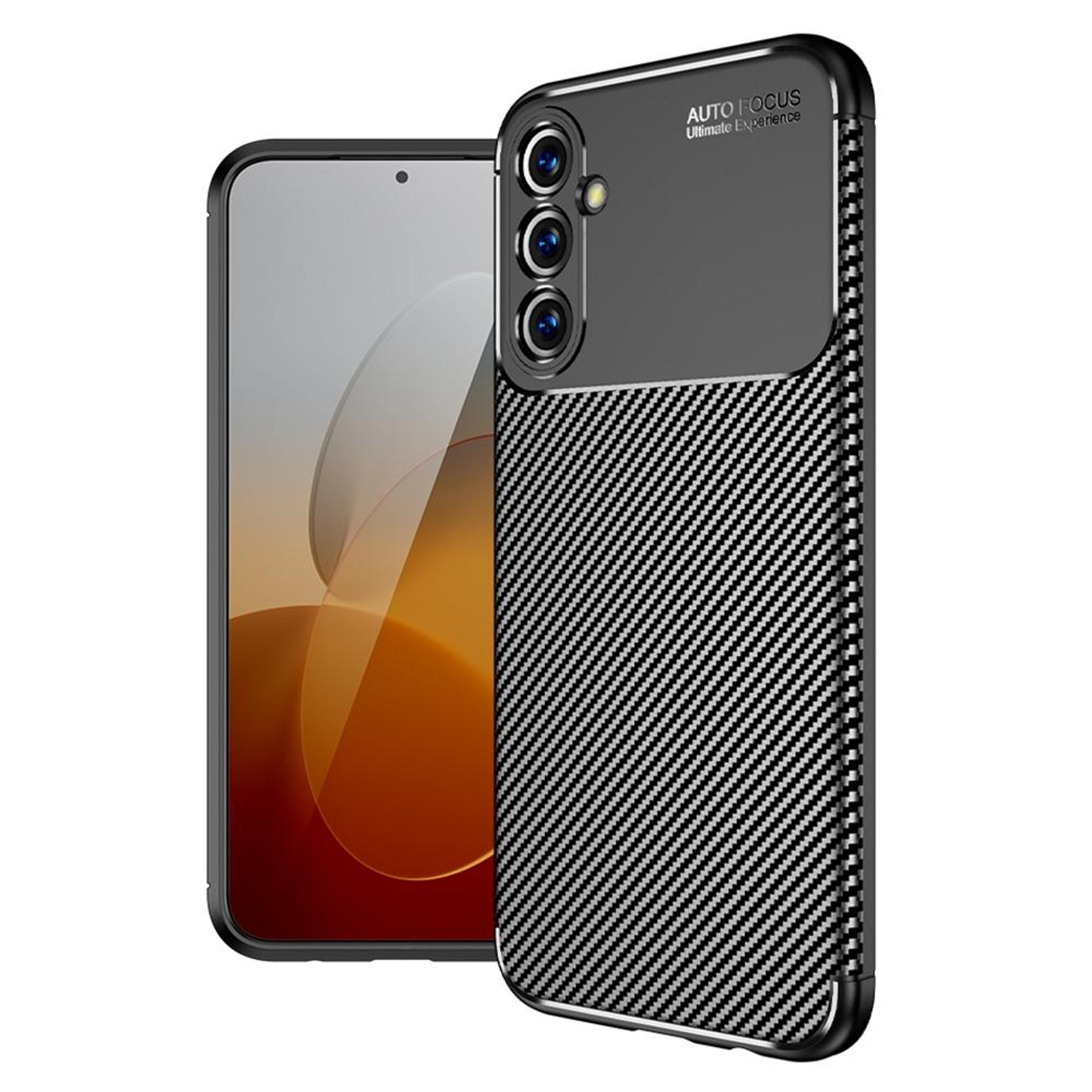 samsung galaxy m54 5g carbon fiber shockproof tpu protective case black