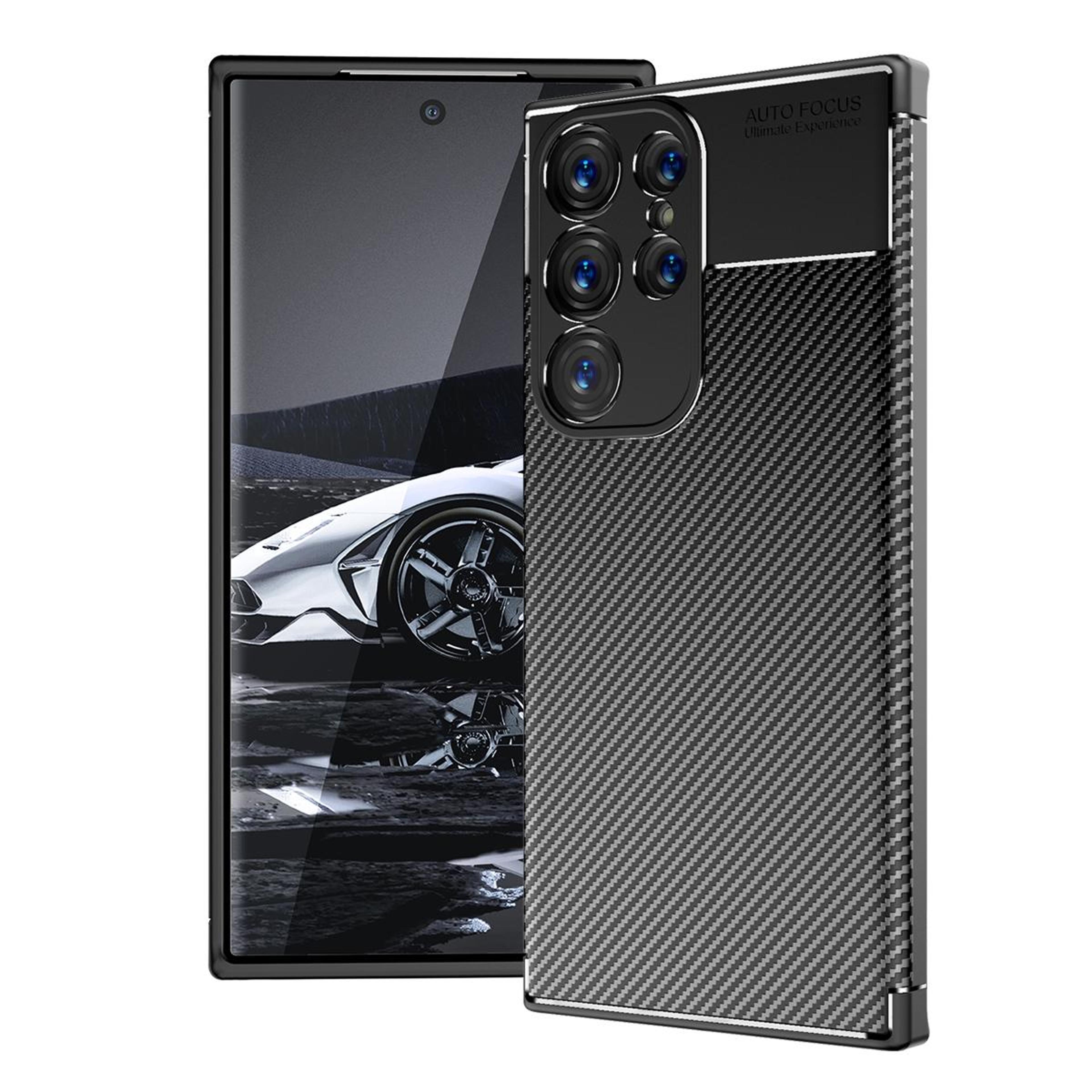 samsung galaxy s23 ultra carbon fiber texture shockproof tpu case black