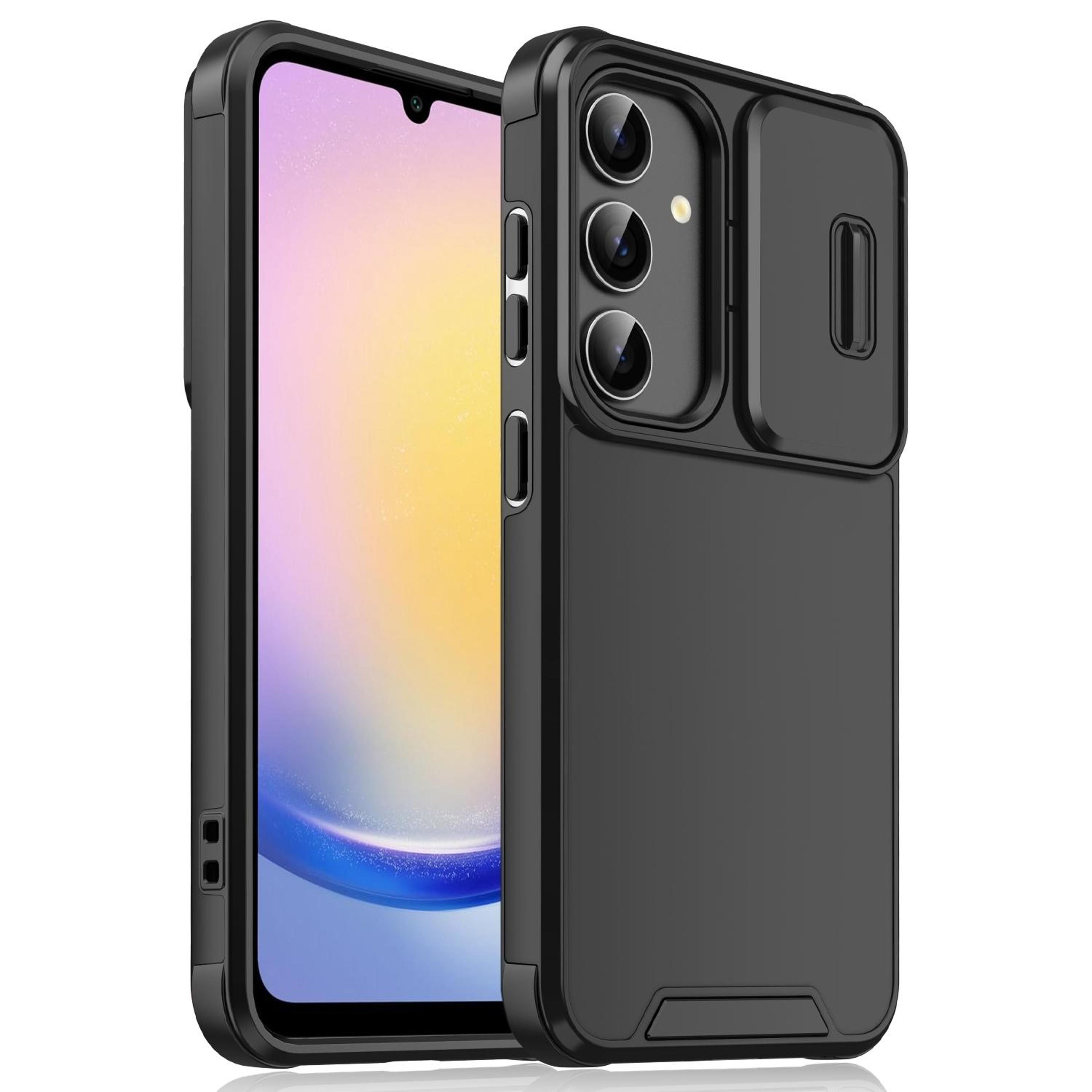 samsung galaxy a25 5g case with sliding camera cover and durable tpu pc protection