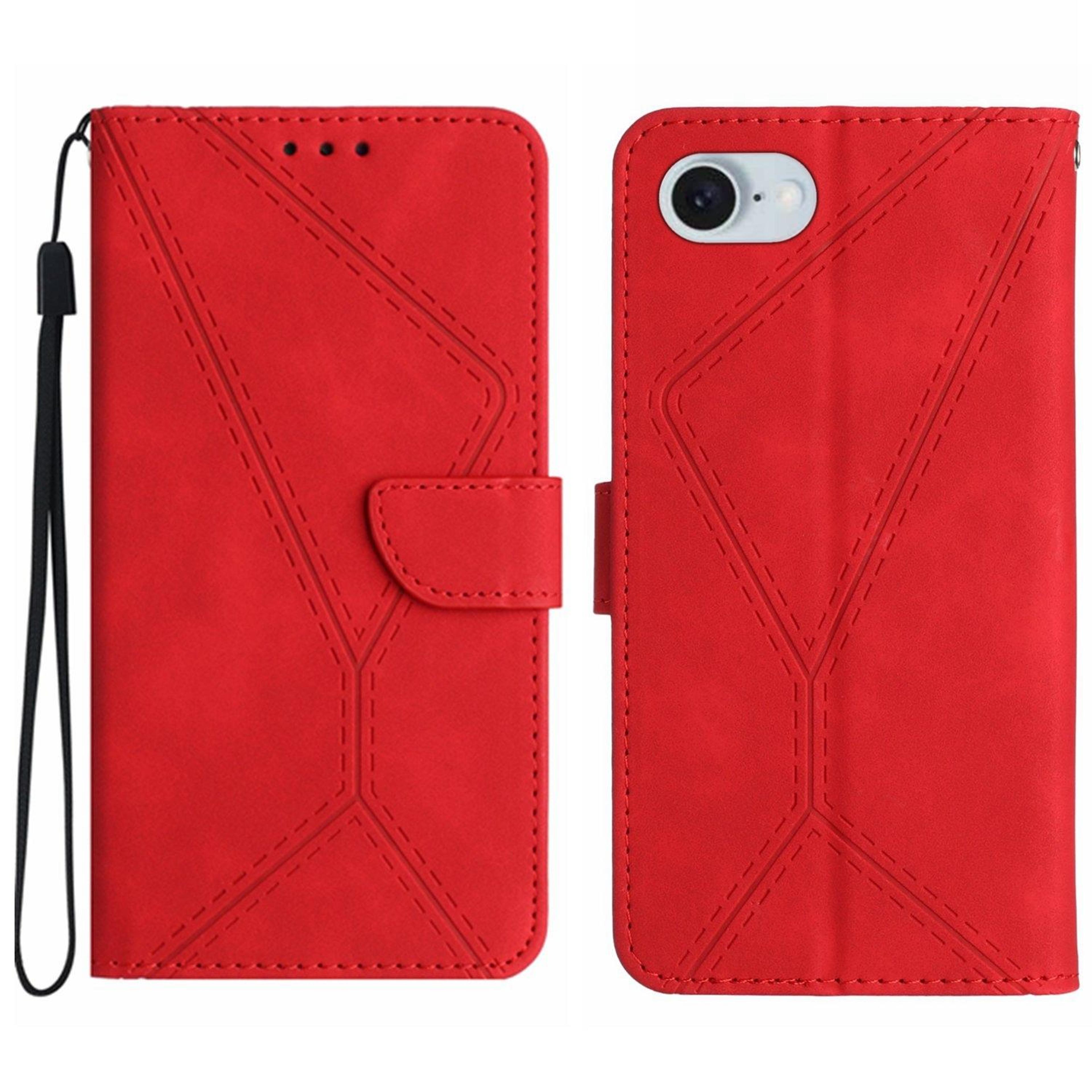 iphone 17e 16e leather wallet case with card slots, kickstand and wrist strap