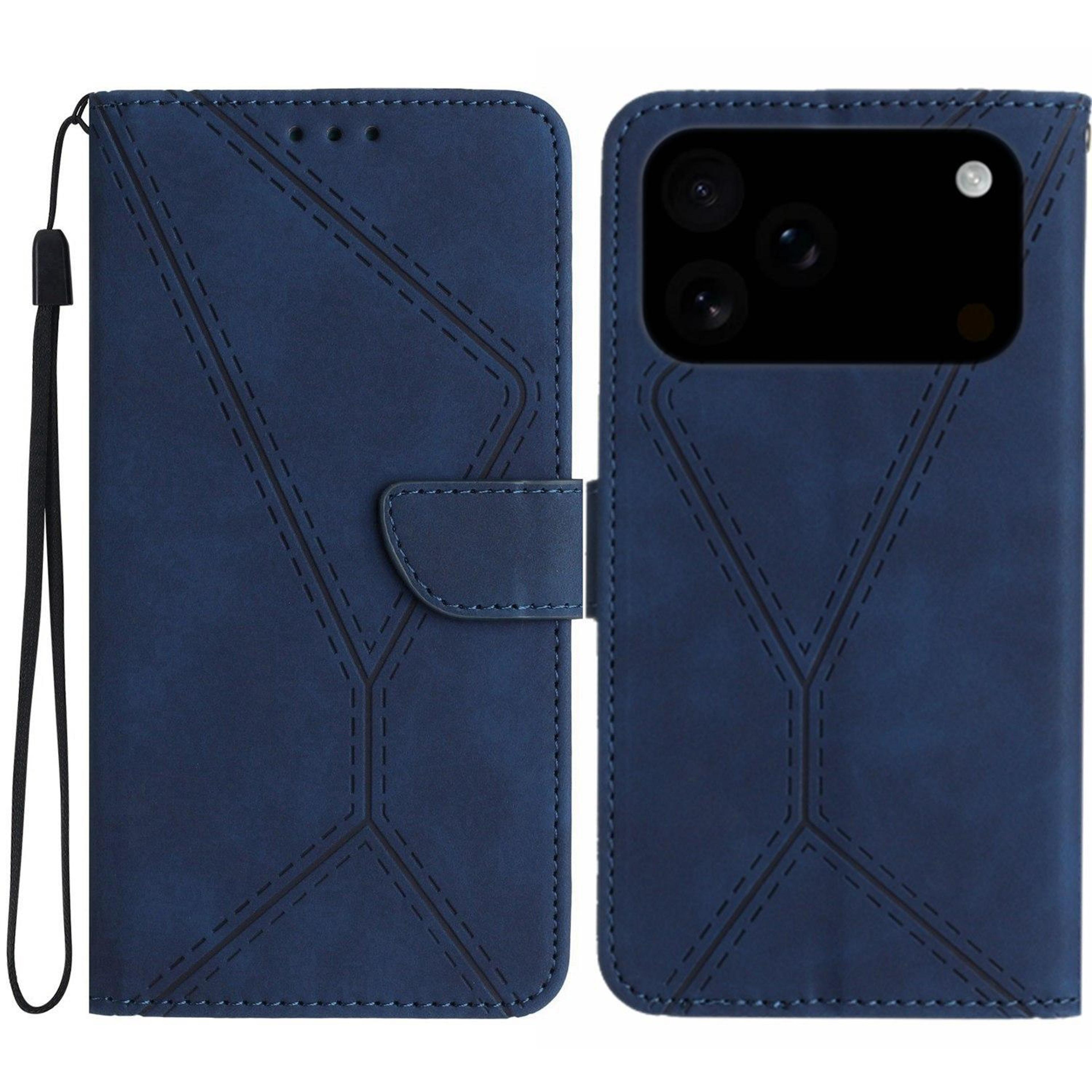iphone 17 pro max leather wallet case with card slots kickstand and wrist strap