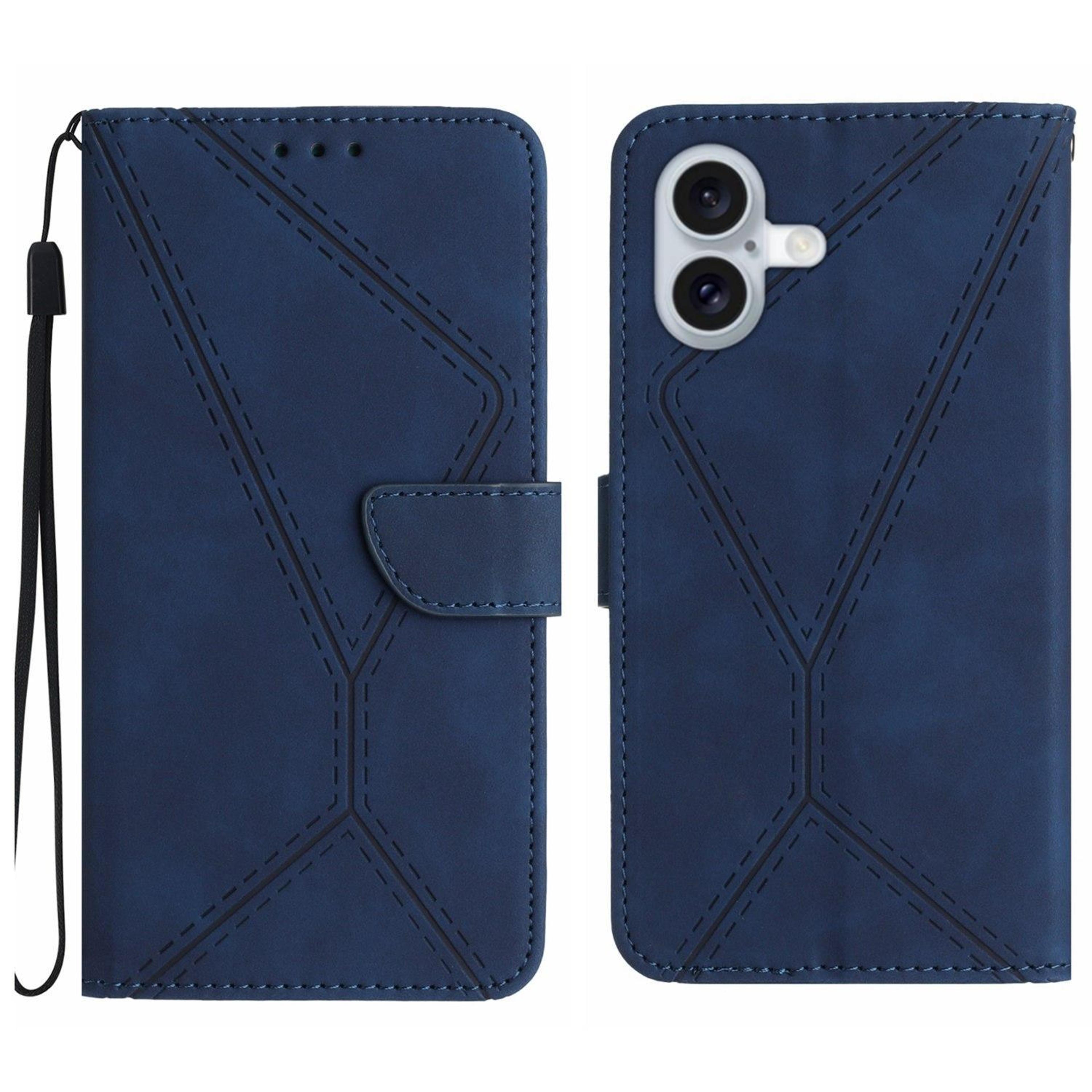 iphone 17 leather wallet case with card slots kickstand and wrist strap