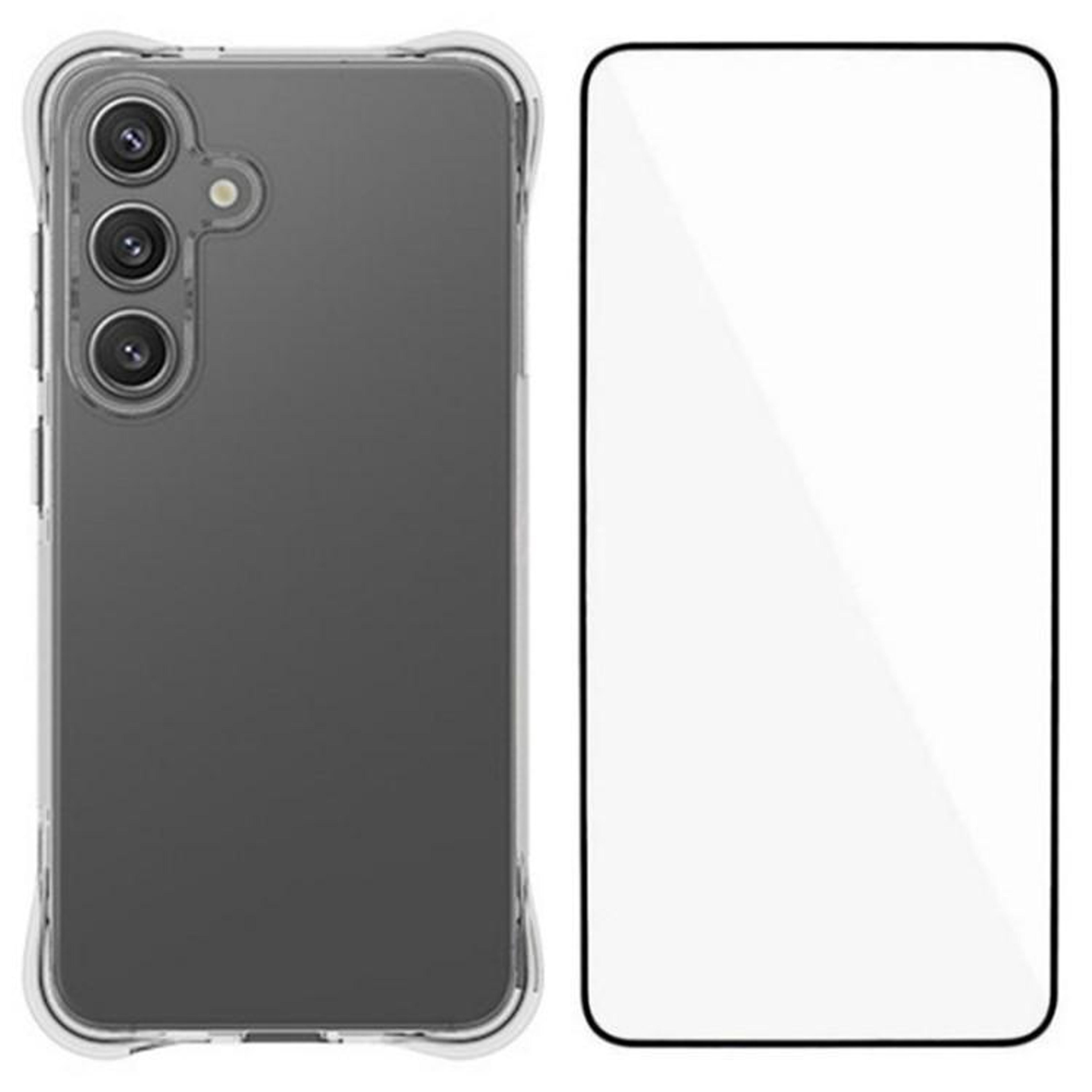 galaxy s25 fe clear shockproof tpu case with screen protector