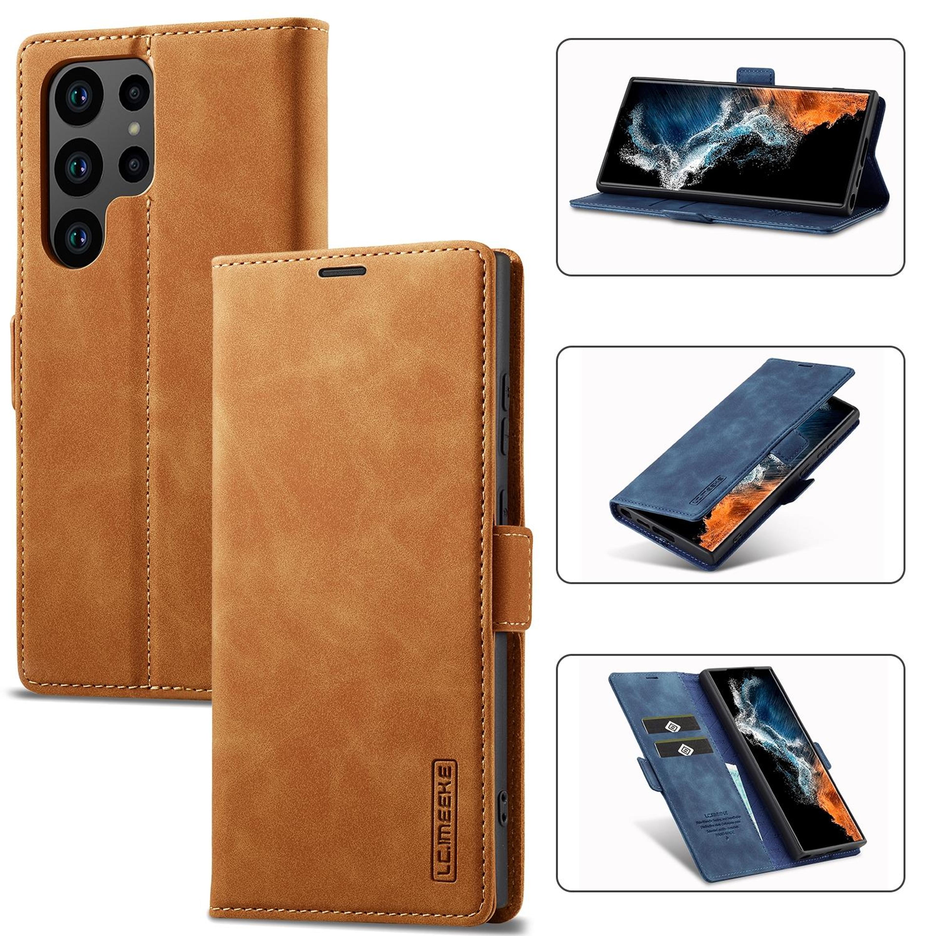 samsung galaxy s24 ultra wallet case with magnetic detachable leather cover and card holder