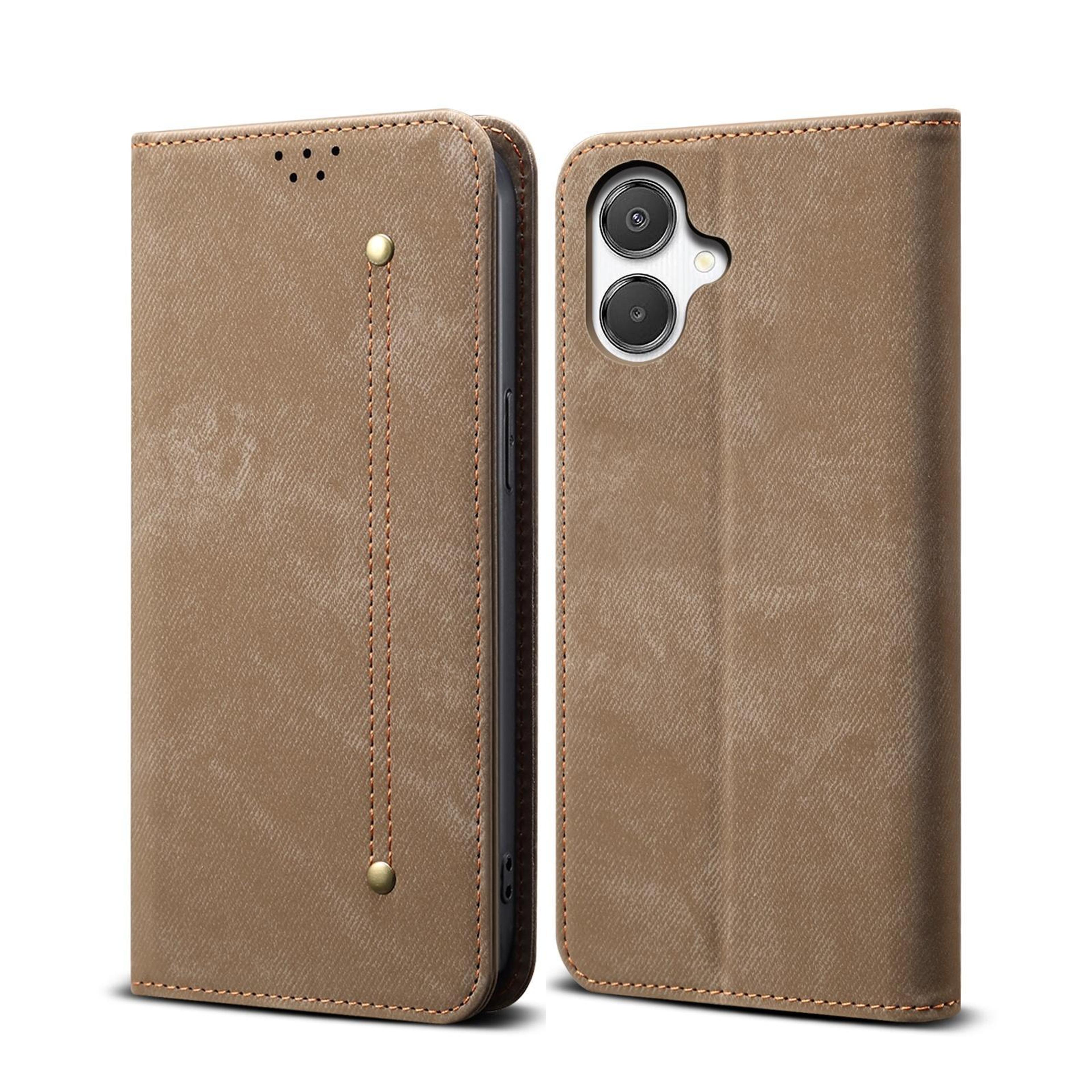 samsung galaxy a07 4g denim wallet case with flip stand and card slots