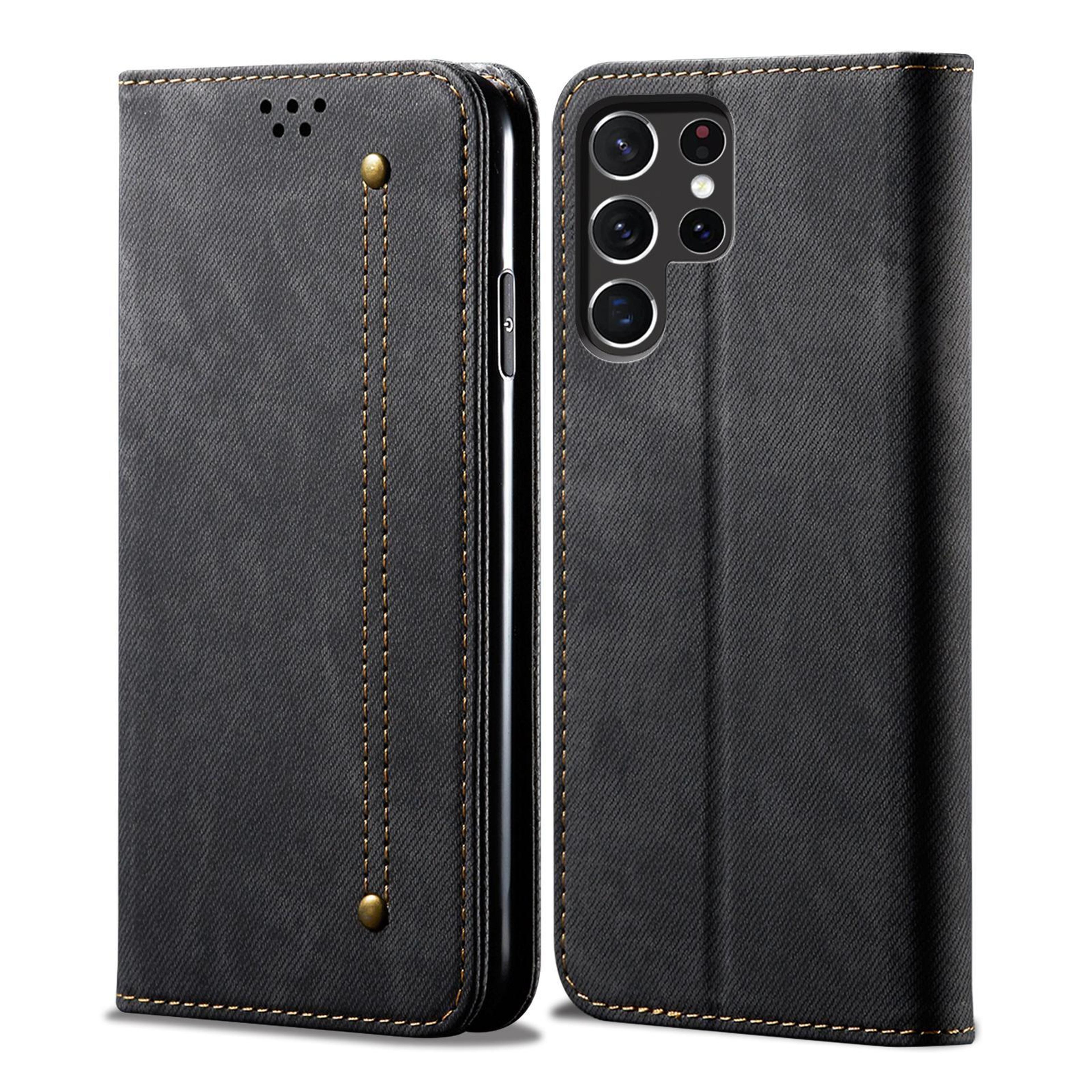 samsung galaxy s26 ultra 5g denim leather wallet case with card slots and flip stand