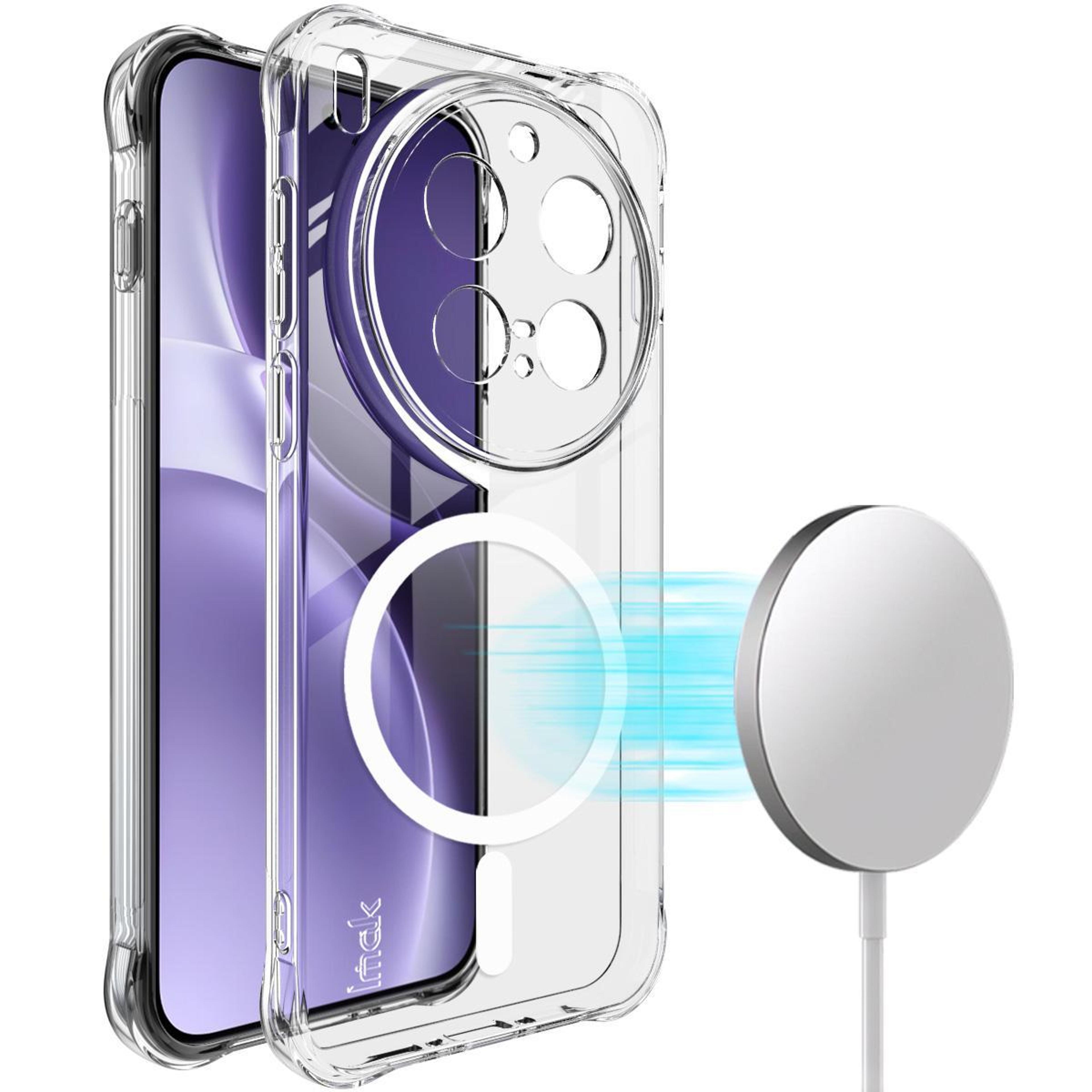 vivo x300 pro magnetic shockproof clear tpu case with airbag protection
