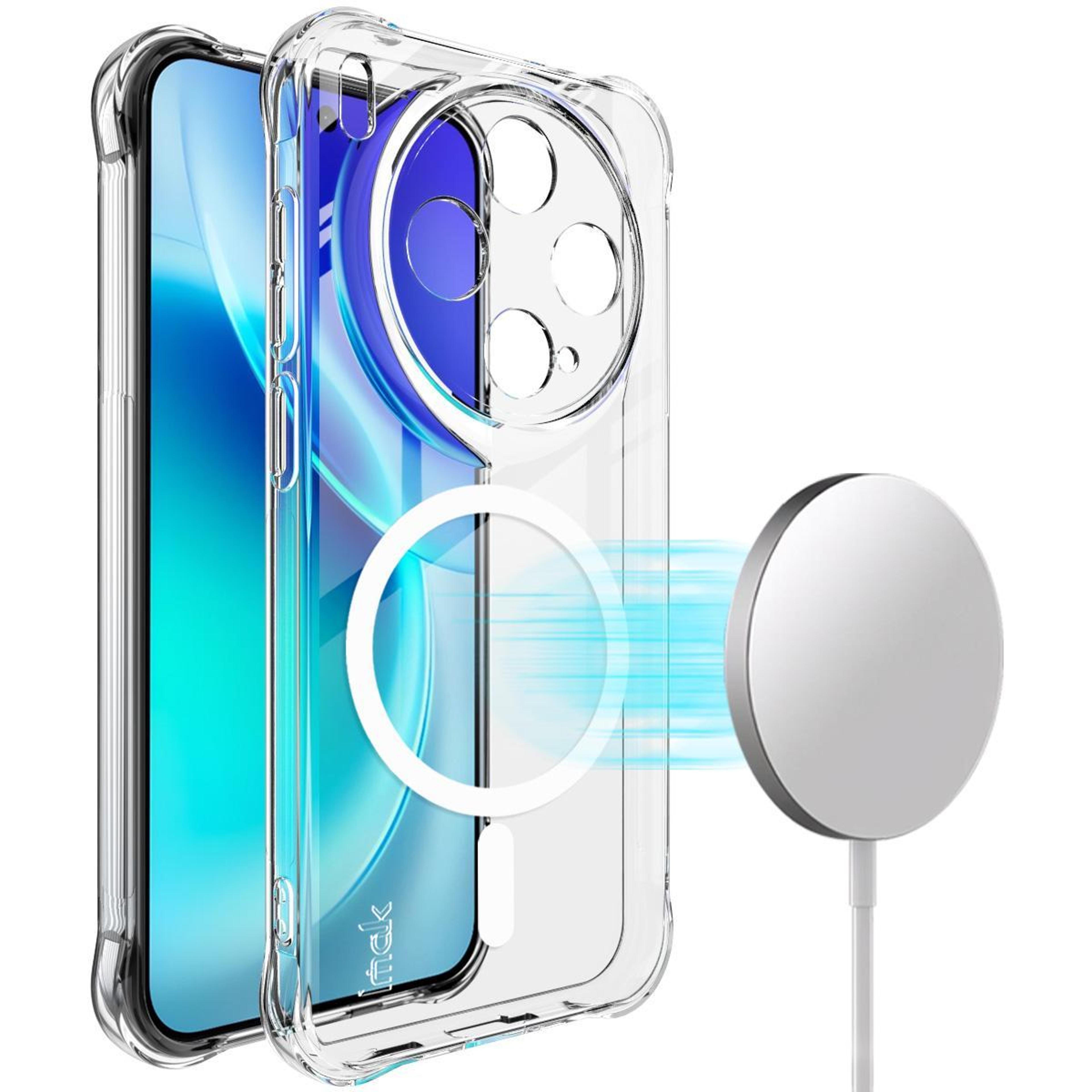 for vivo x300 imak magnetic shockproof airbag tpu phone casetransparent