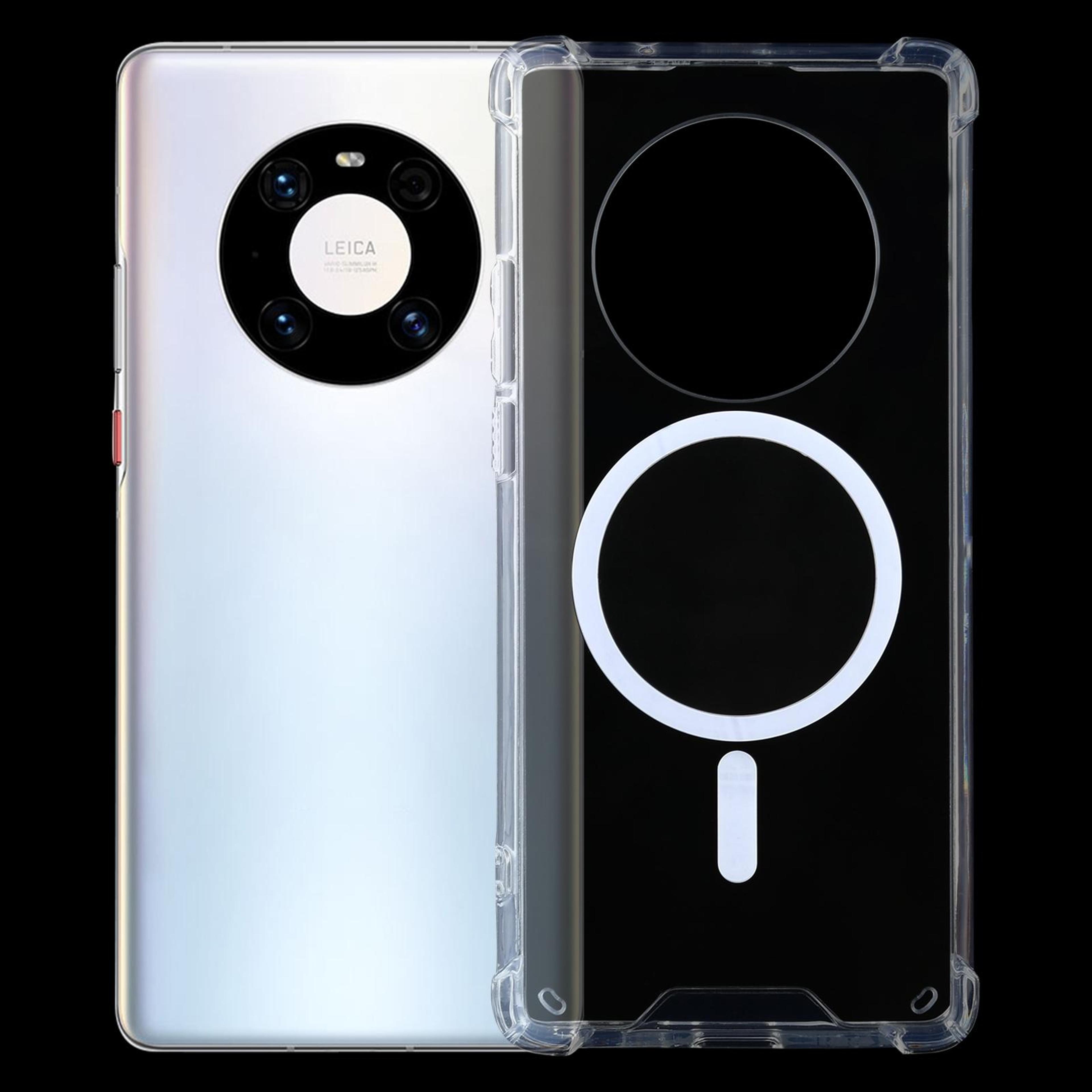 huawei mate 40 pro clear magnetic magsafe compatible shockproof case with airbag corners