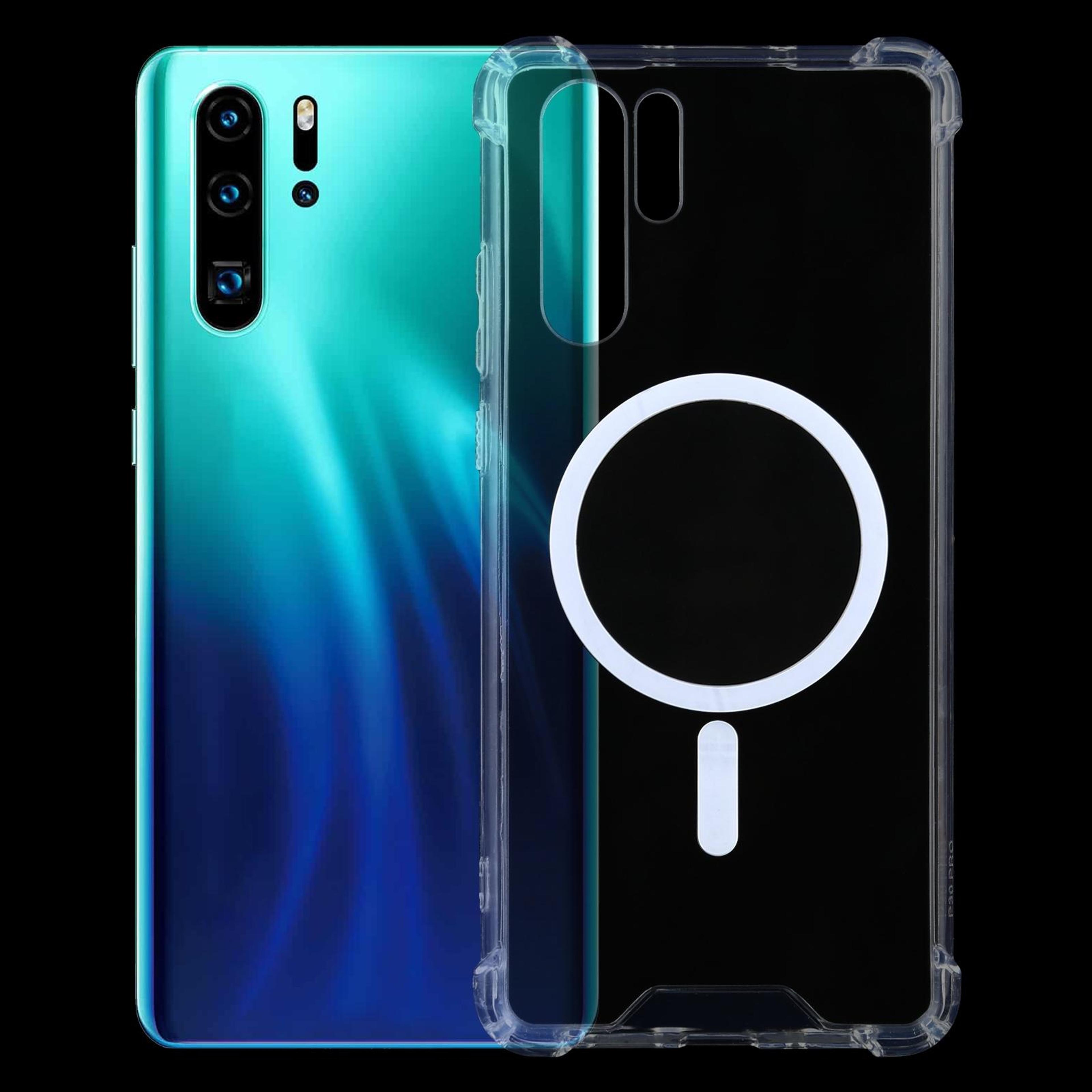 huawei p30 pro clear magnetic magsafe compatible shockproof pc + tpu case