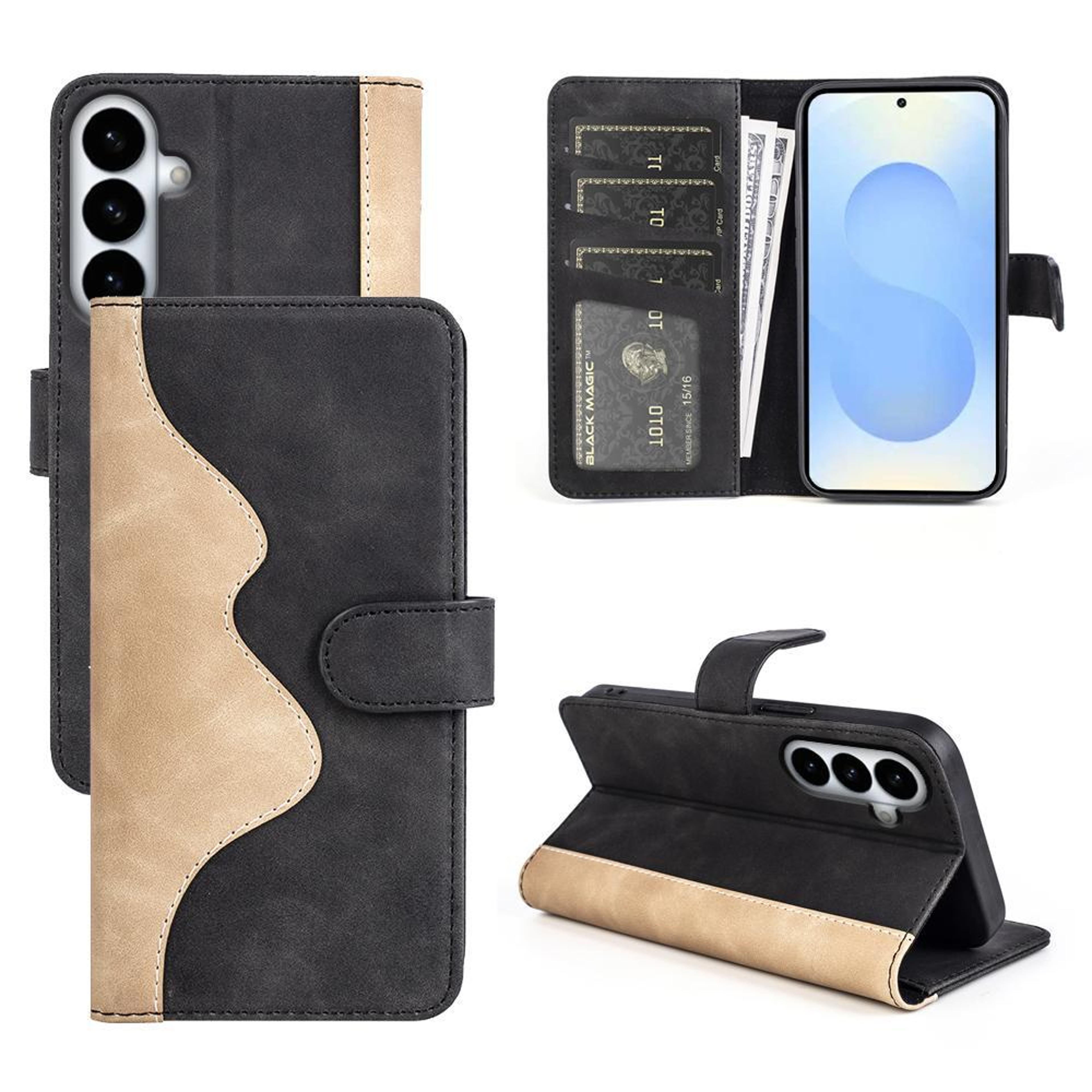 samsung galaxy s26+ 5g wallet case with card slot, pu leather flip cover and kickstand